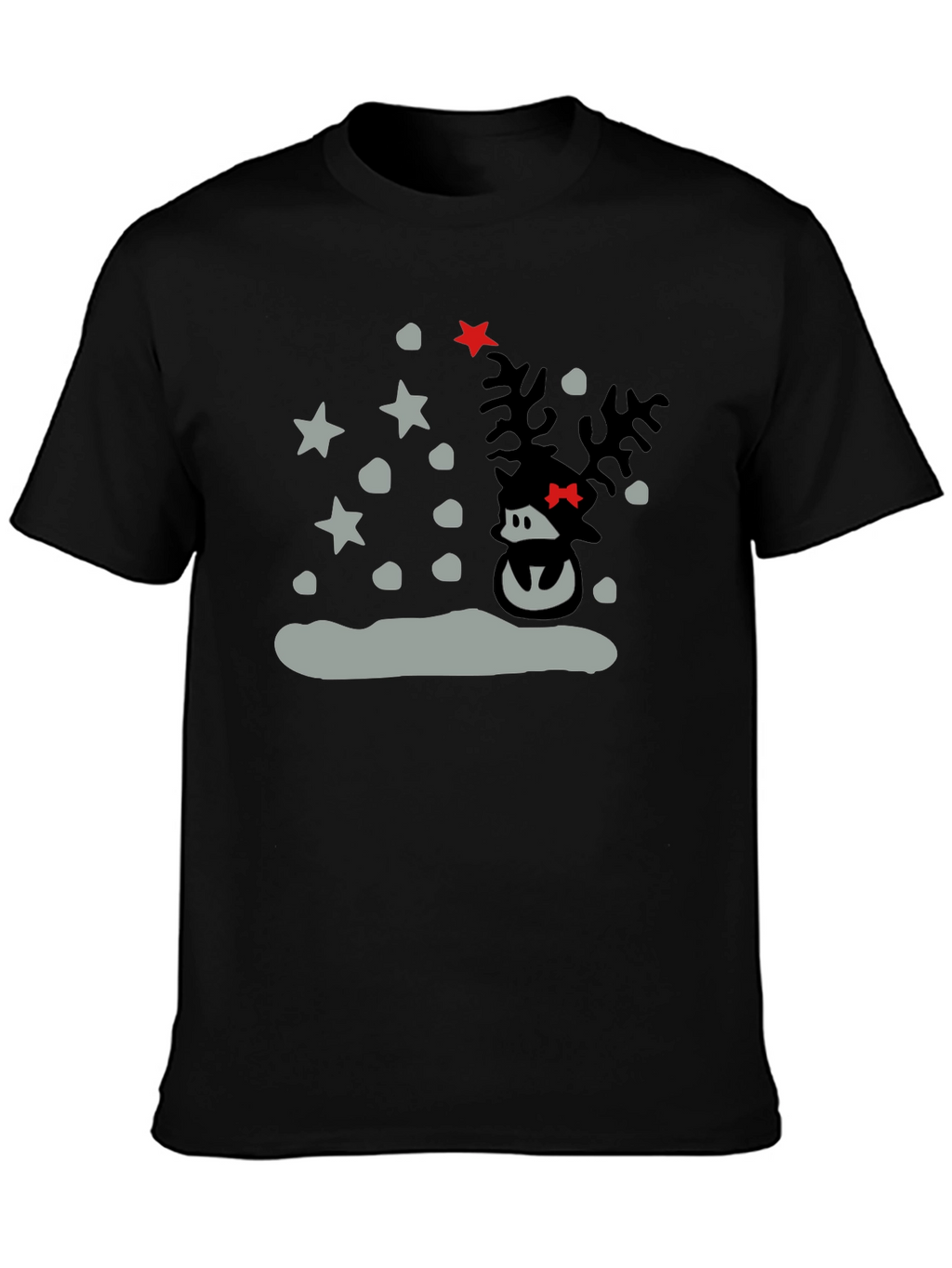 Reindeer Holiday T-Shirt - Black
