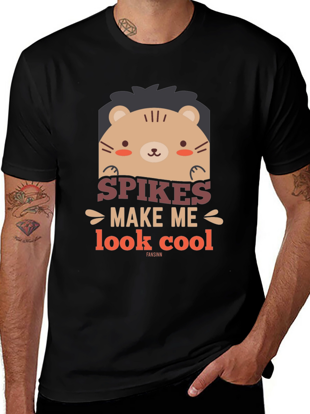 Cute Bear Spikes Make Me Look Cool Graphic Tee
