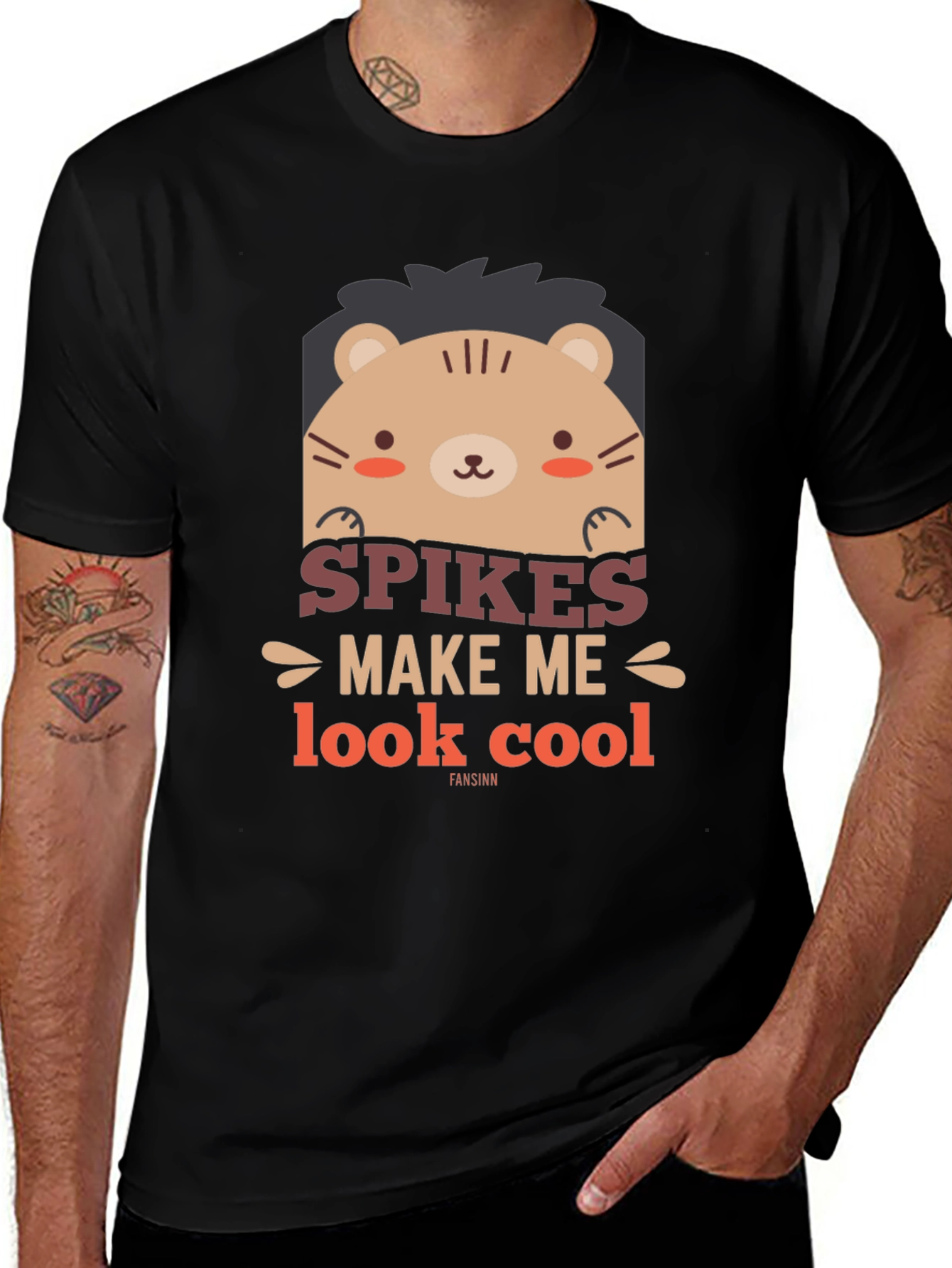 Cute Bear Spikes Make Me Look Cool Graphic Tee