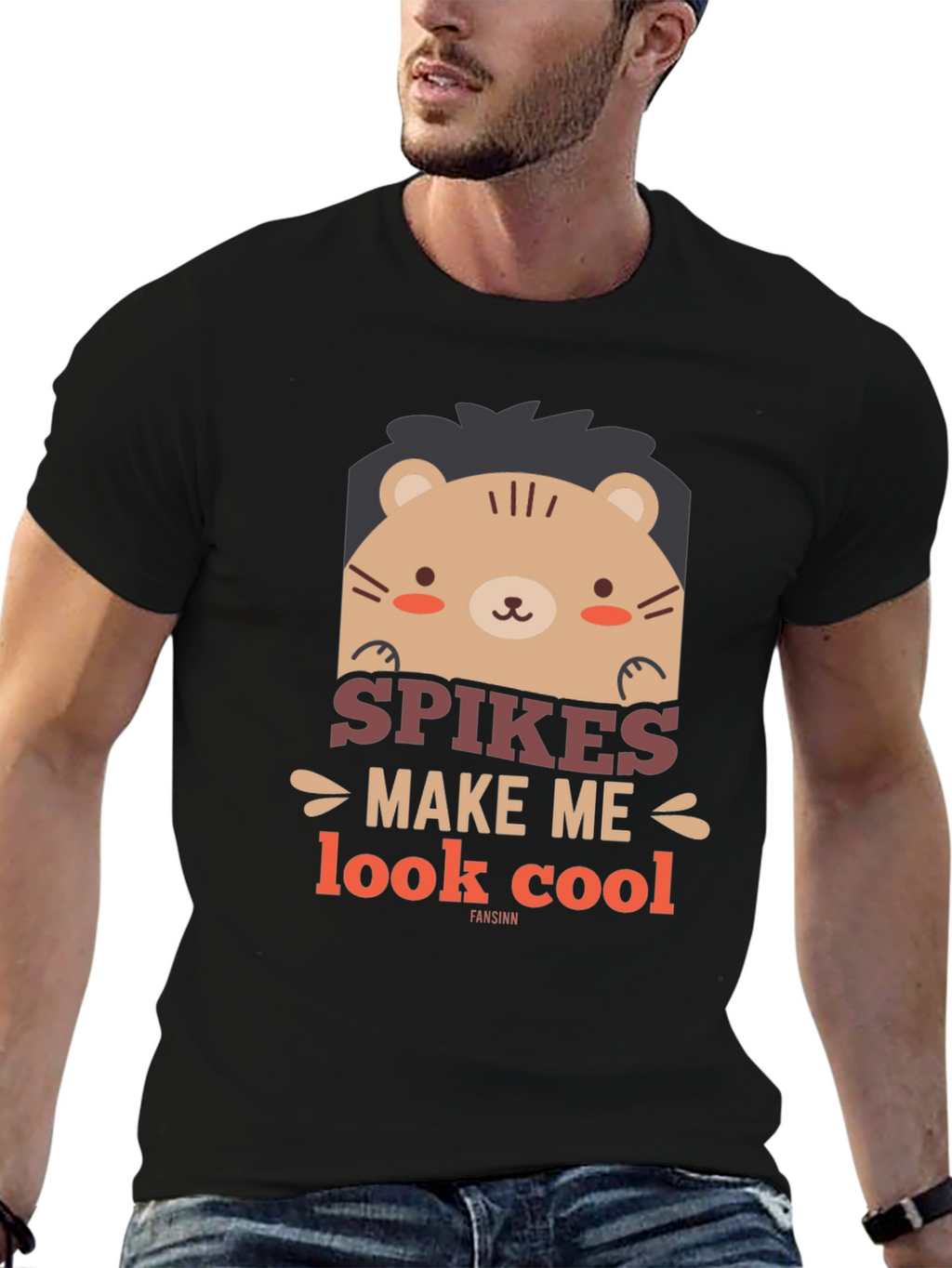 Cute Bear Spikes Make Me Look Cool Graphic Tee