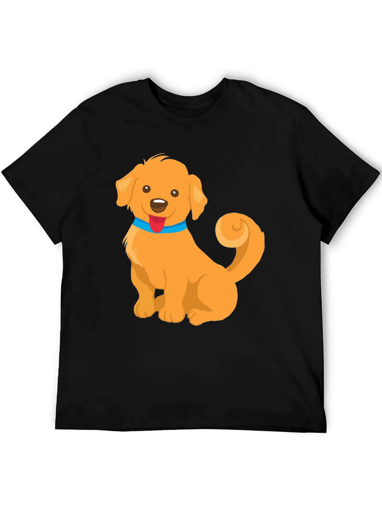 Cute Golden Retriever Dog Cartoon Graphic T-Shirt