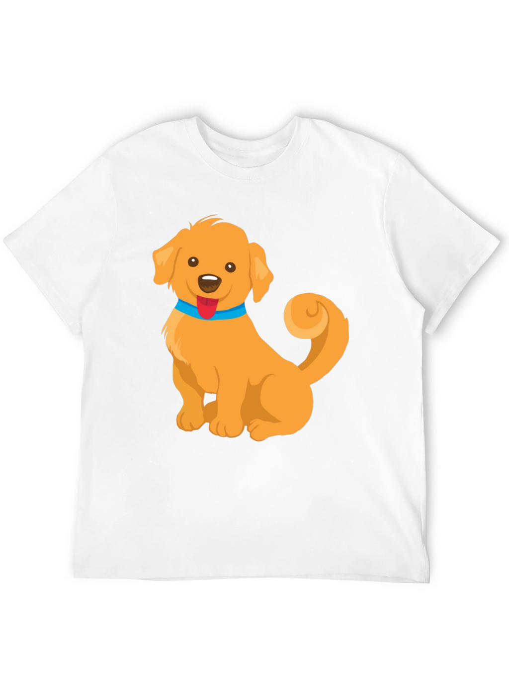 Cute Golden Retriever Dog Cartoon Graphic T-Shirt