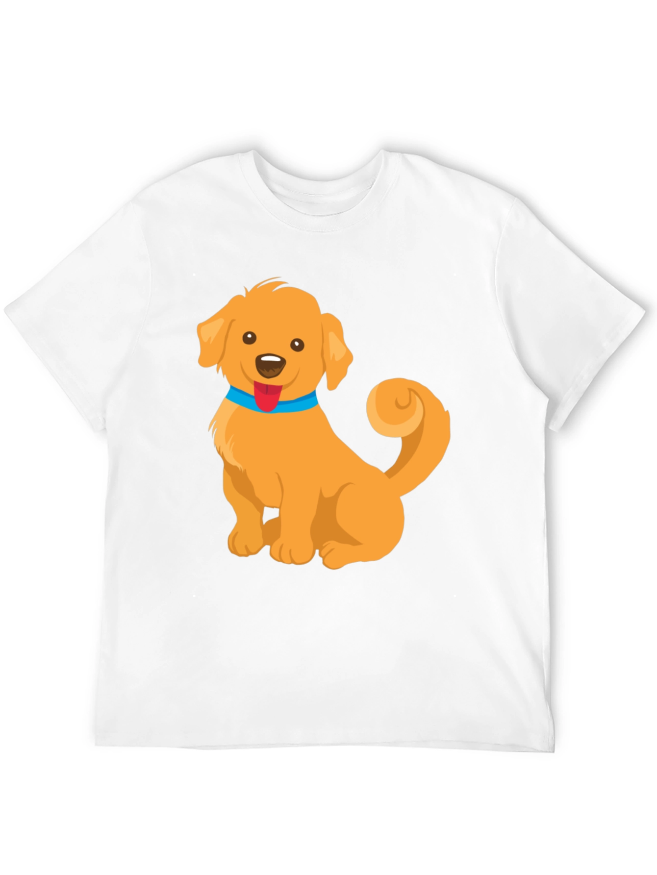Cute Golden Retriever Dog Cartoon Graphic T-Shirt