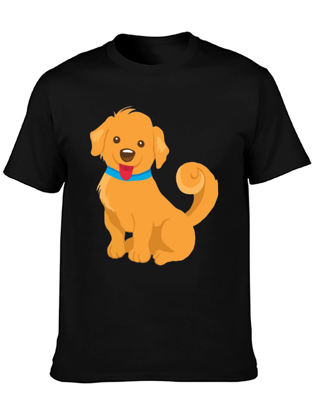 Cute Golden Retriever Dog Cartoon Graphic T-Shirt