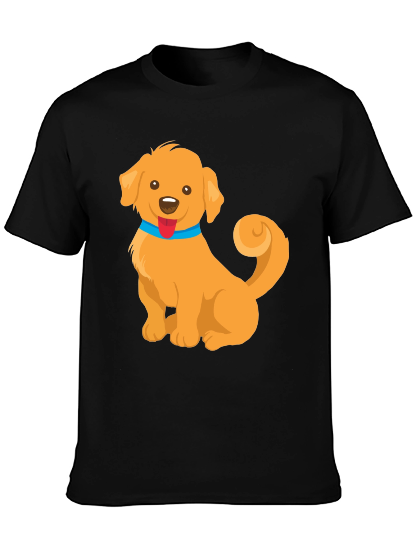 Cute Golden Retriever Dog Cartoon Graphic T-Shirt