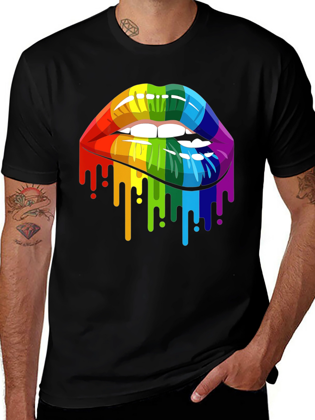 Rainbow Lips Graphic T-Shirt