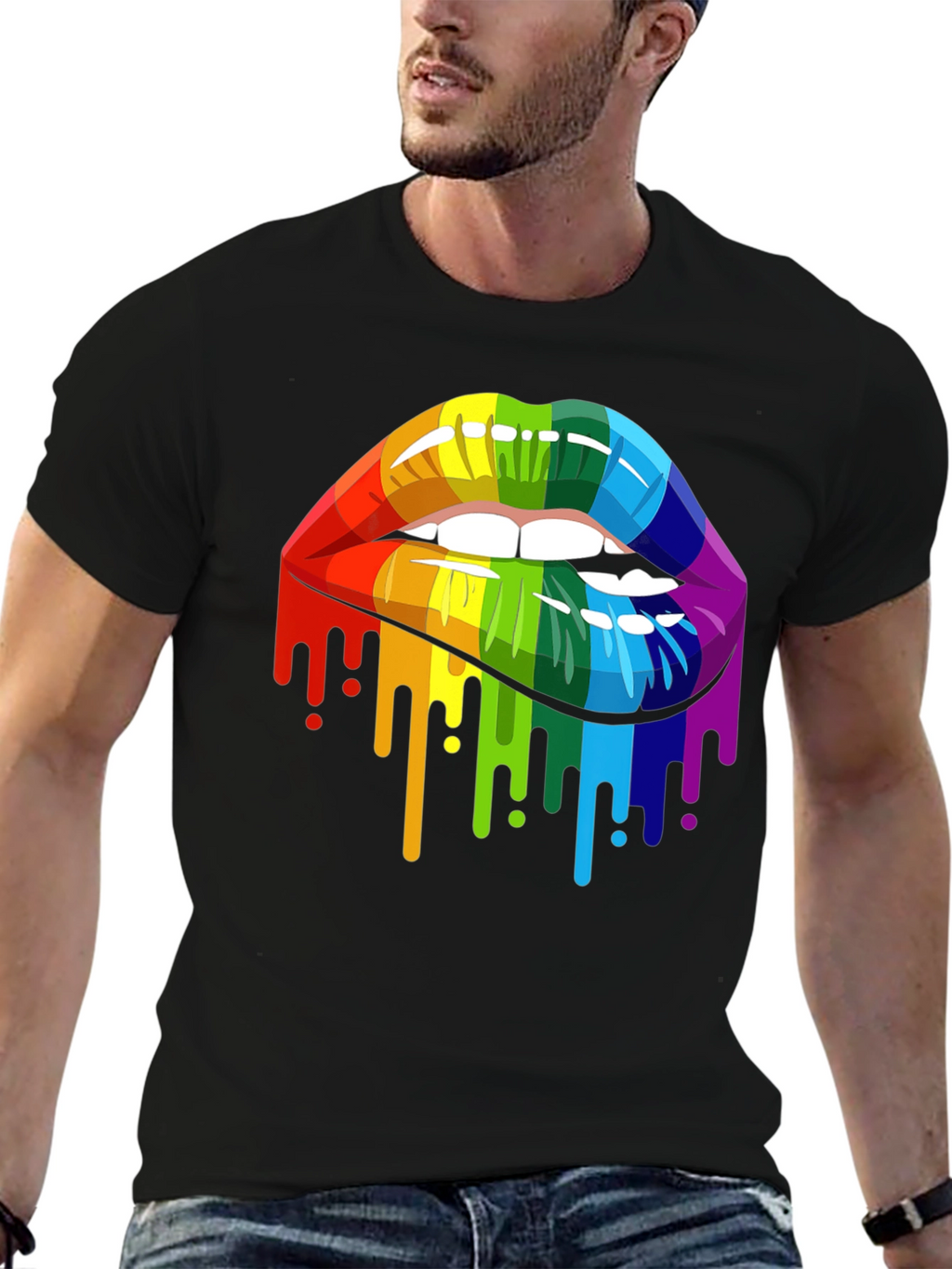 Rainbow Lips Graphic T-Shirt