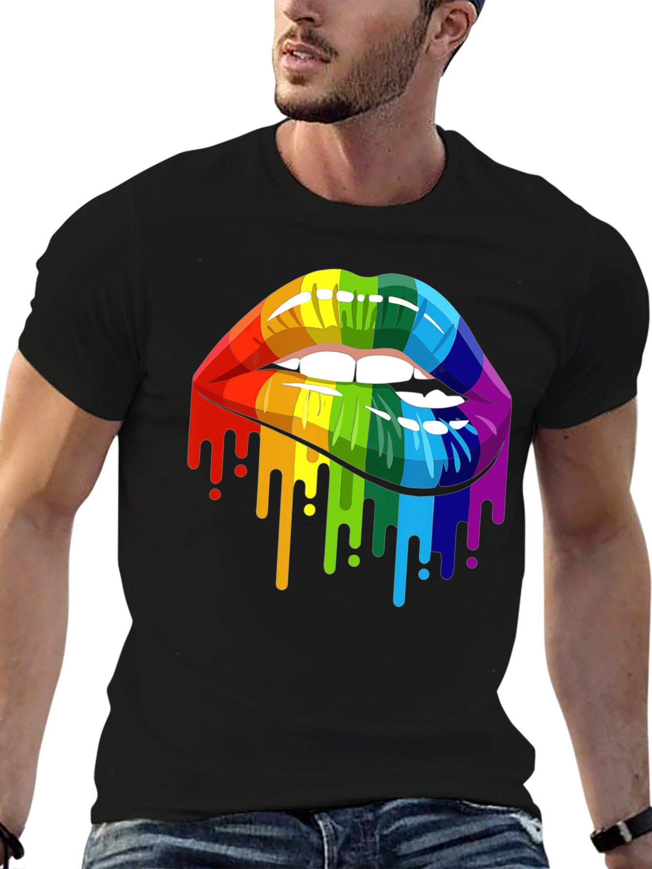Rainbow Lips Graphic T-Shirt