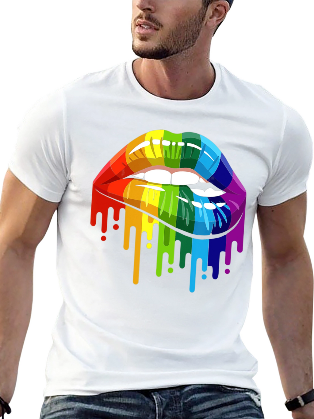 Rainbow Lips Graphic T-Shirt