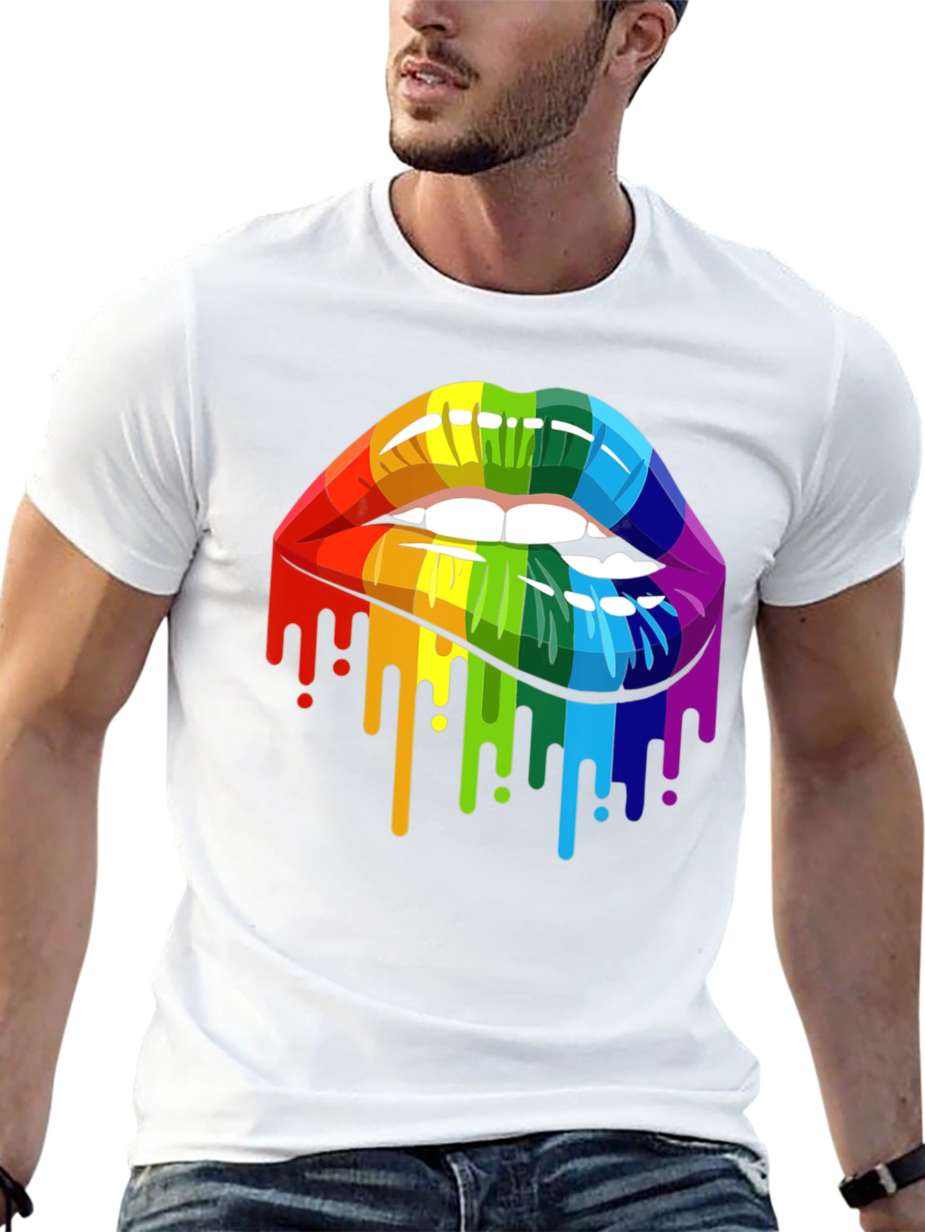 Rainbow Lips Graphic T-Shirt
