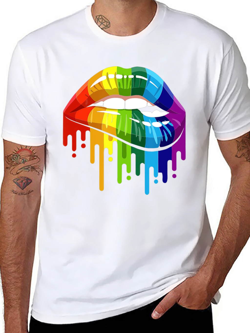 Rainbow Lips Graphic T-Shirt