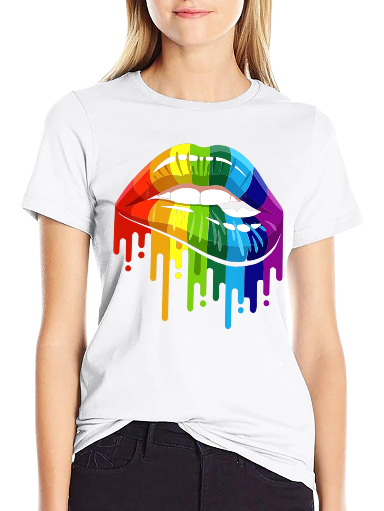 Rainbow Lips Graphic T-Shirt