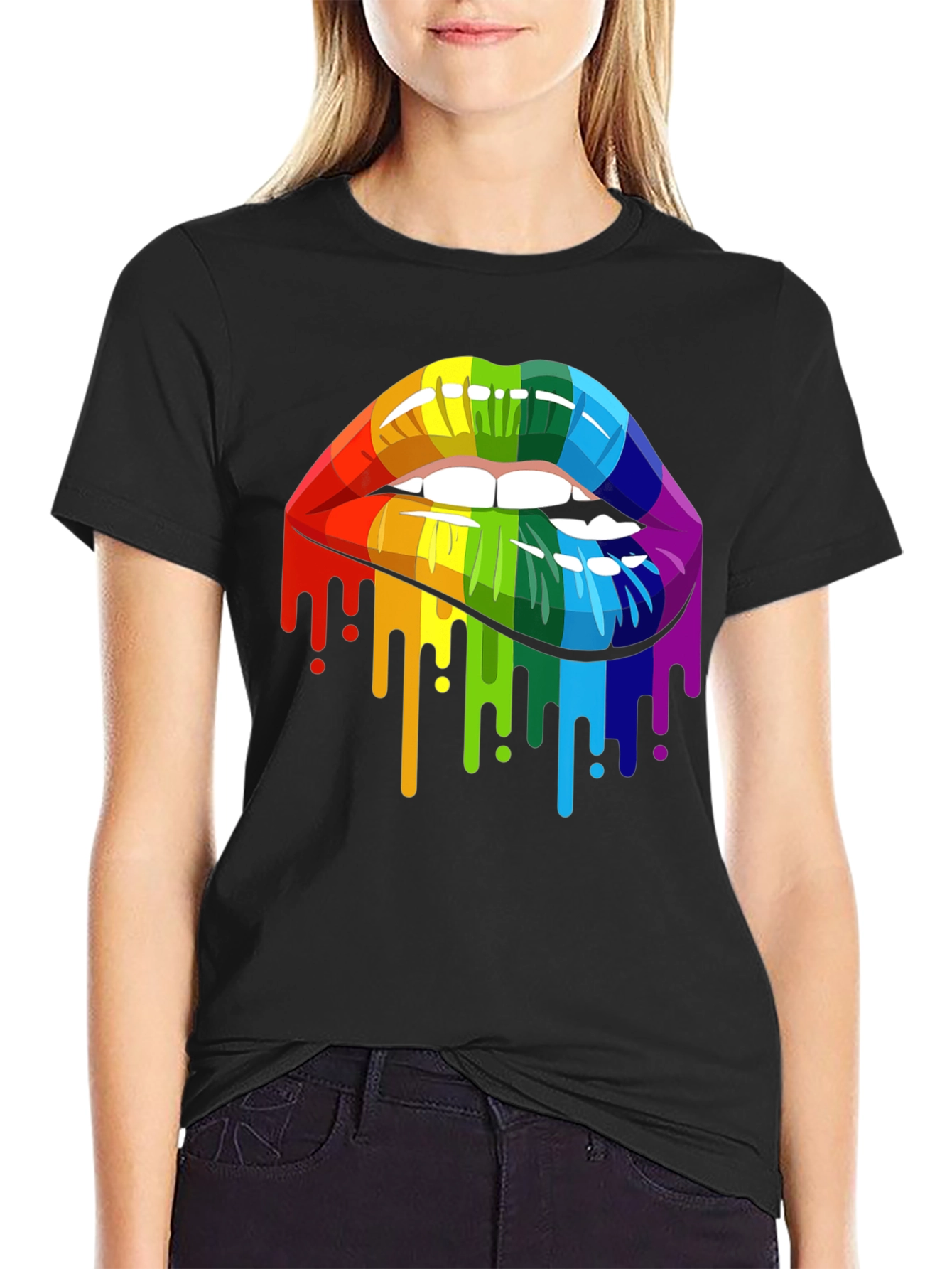 Rainbow Lips Graphic T-Shirt