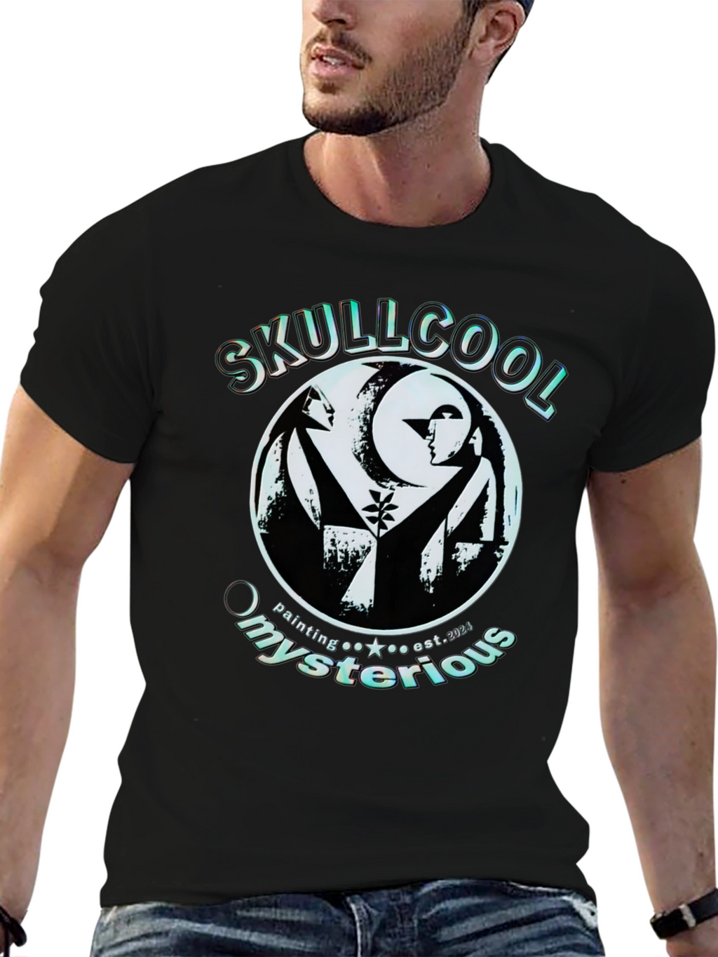 Skullcool Mysterious Painting Graphic Tee - Black