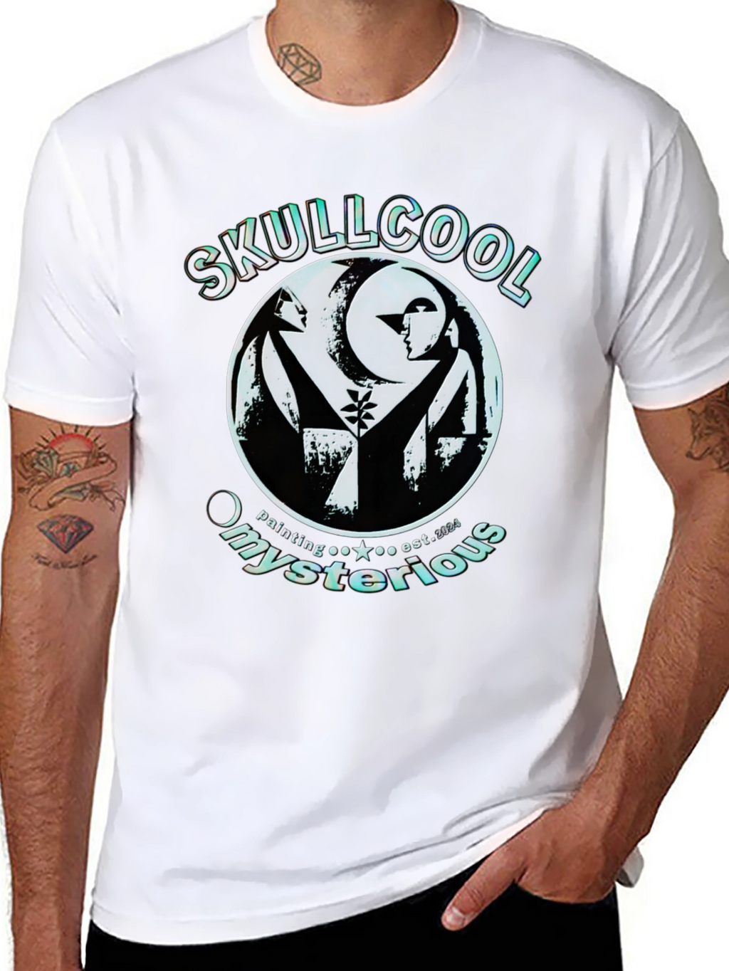 Skullcool Mysterious Painting Graphic Tee - Black