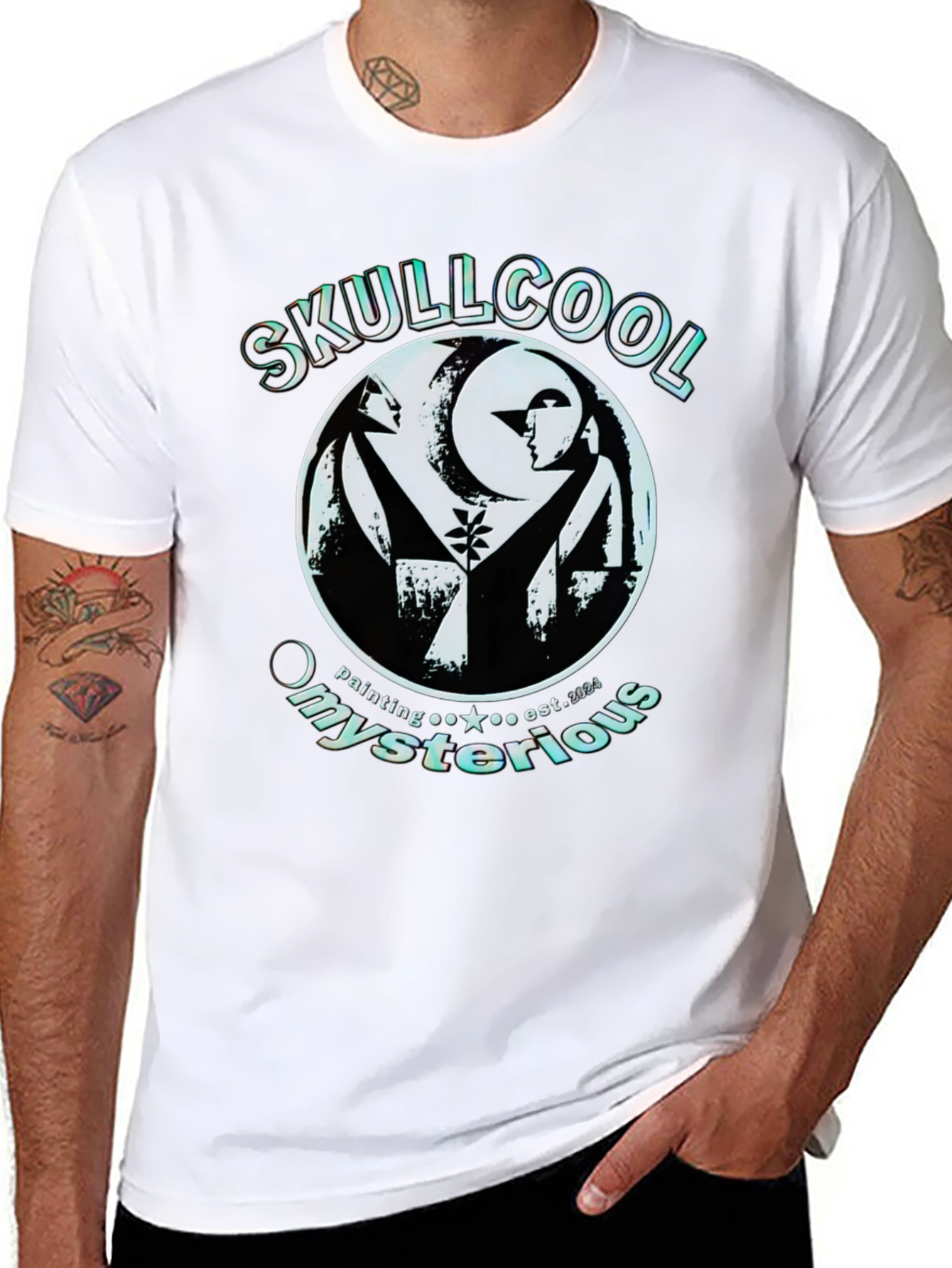 Skullcool Mysterious Painting Graphic Tee - Black