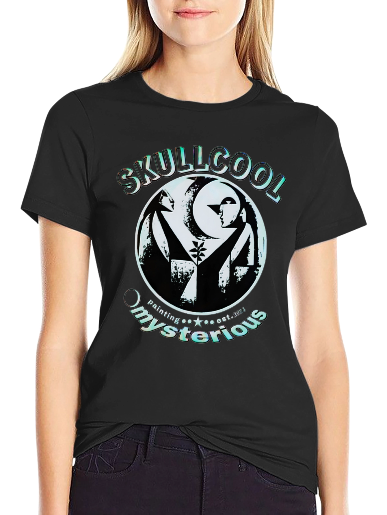 Skullcool Mysterious Painting Graphic Tee - Black