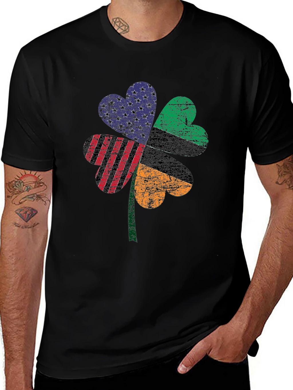 Patriotic Clover Graphic Tee - St. Patricks Day