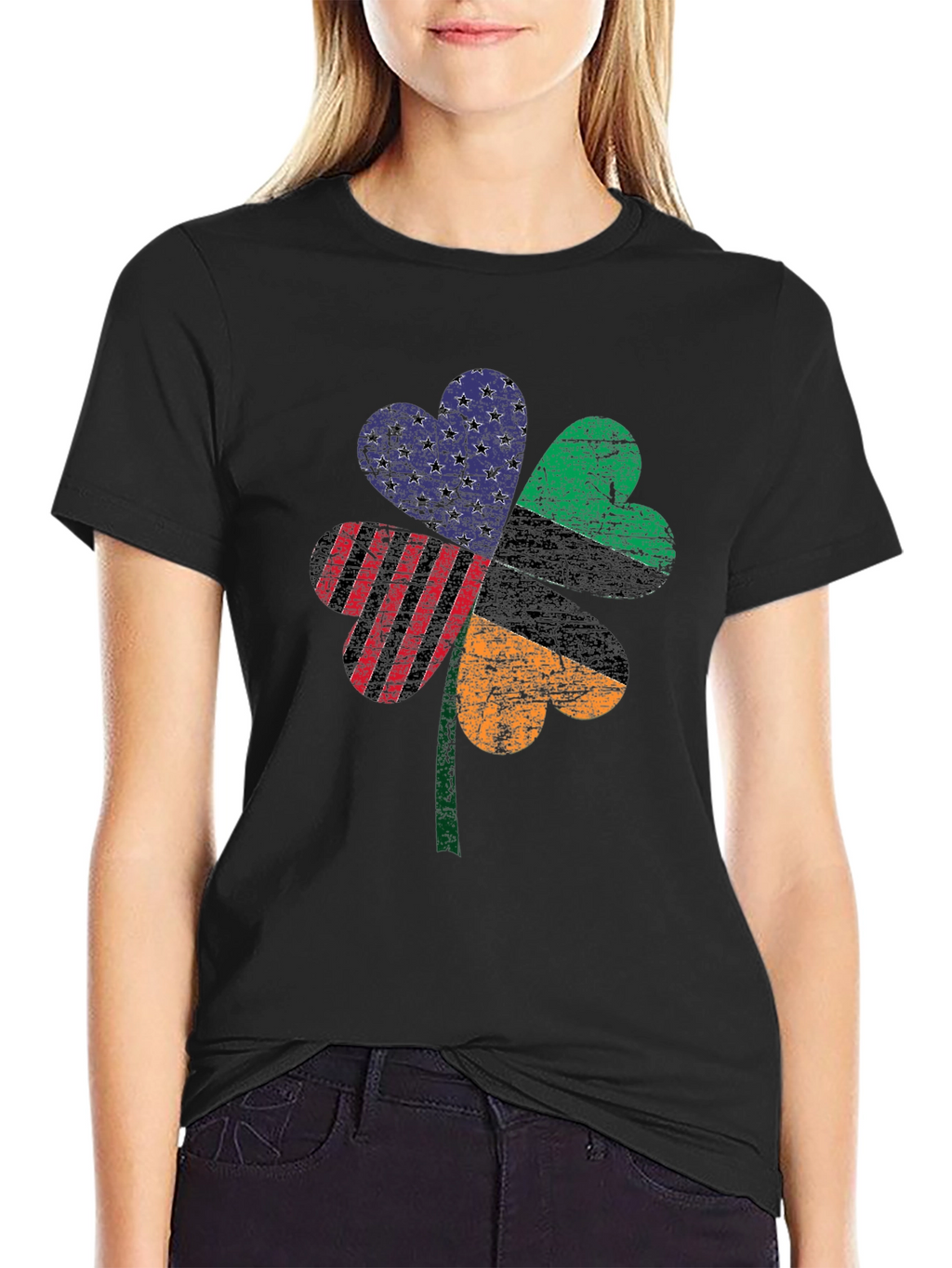 Patriotic Clover Graphic Tee - St. Patricks Day