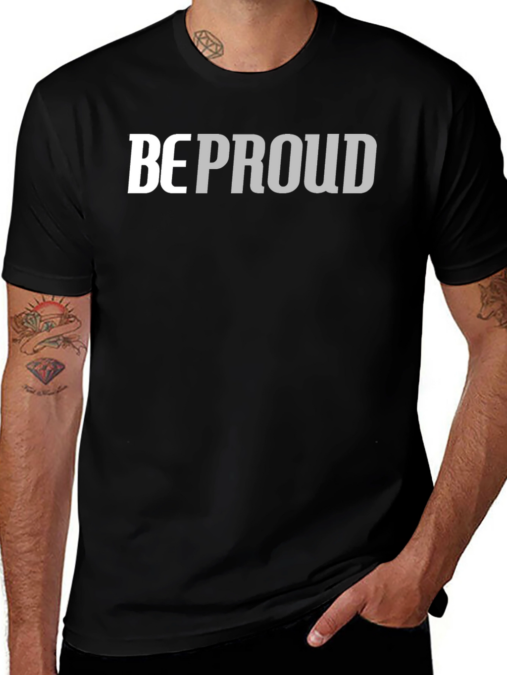 Be Proud Graphic Tee - Soft Black Cotton Blend