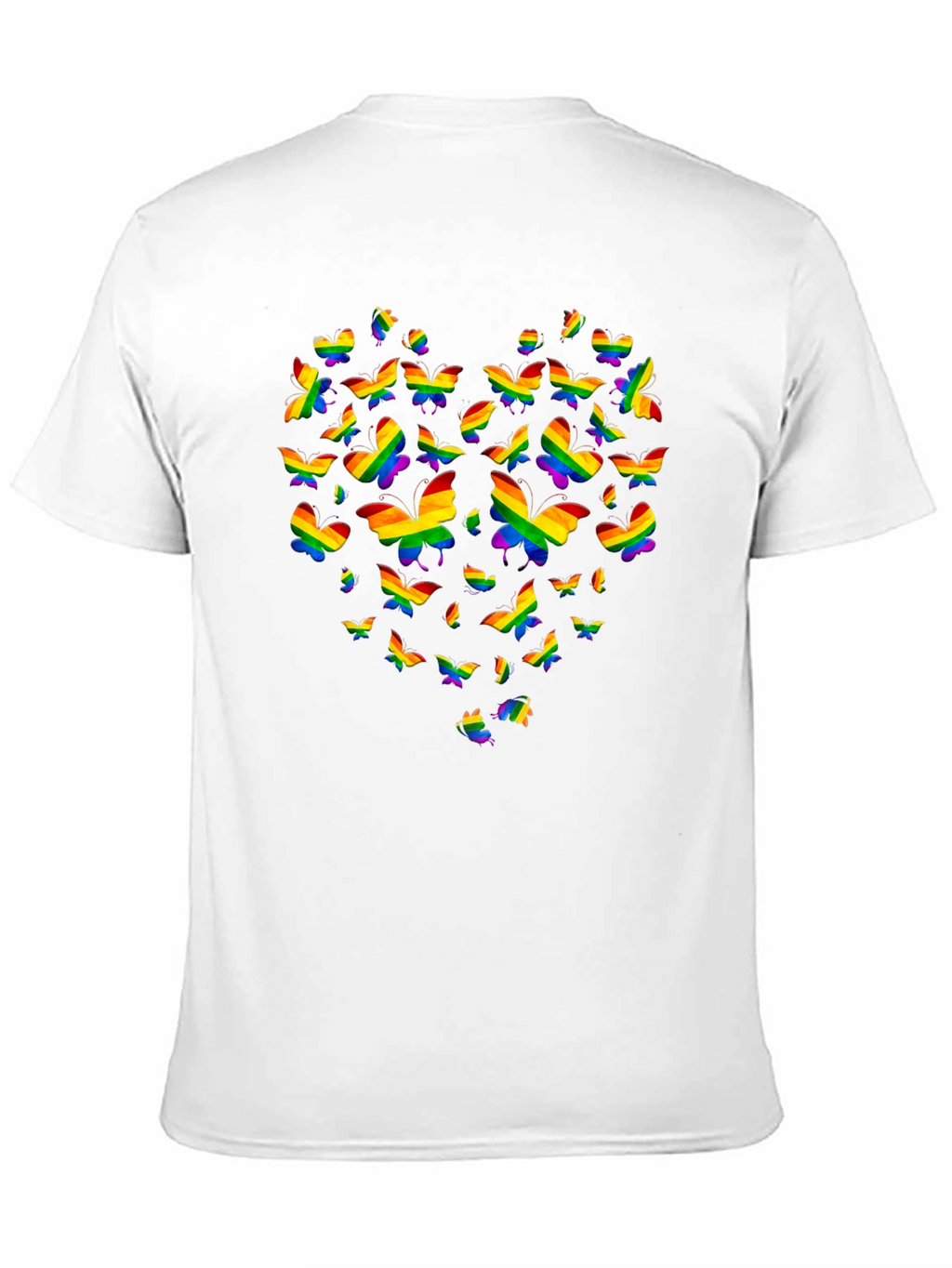 Pride Butterfly Heart Graphic Tee - Black