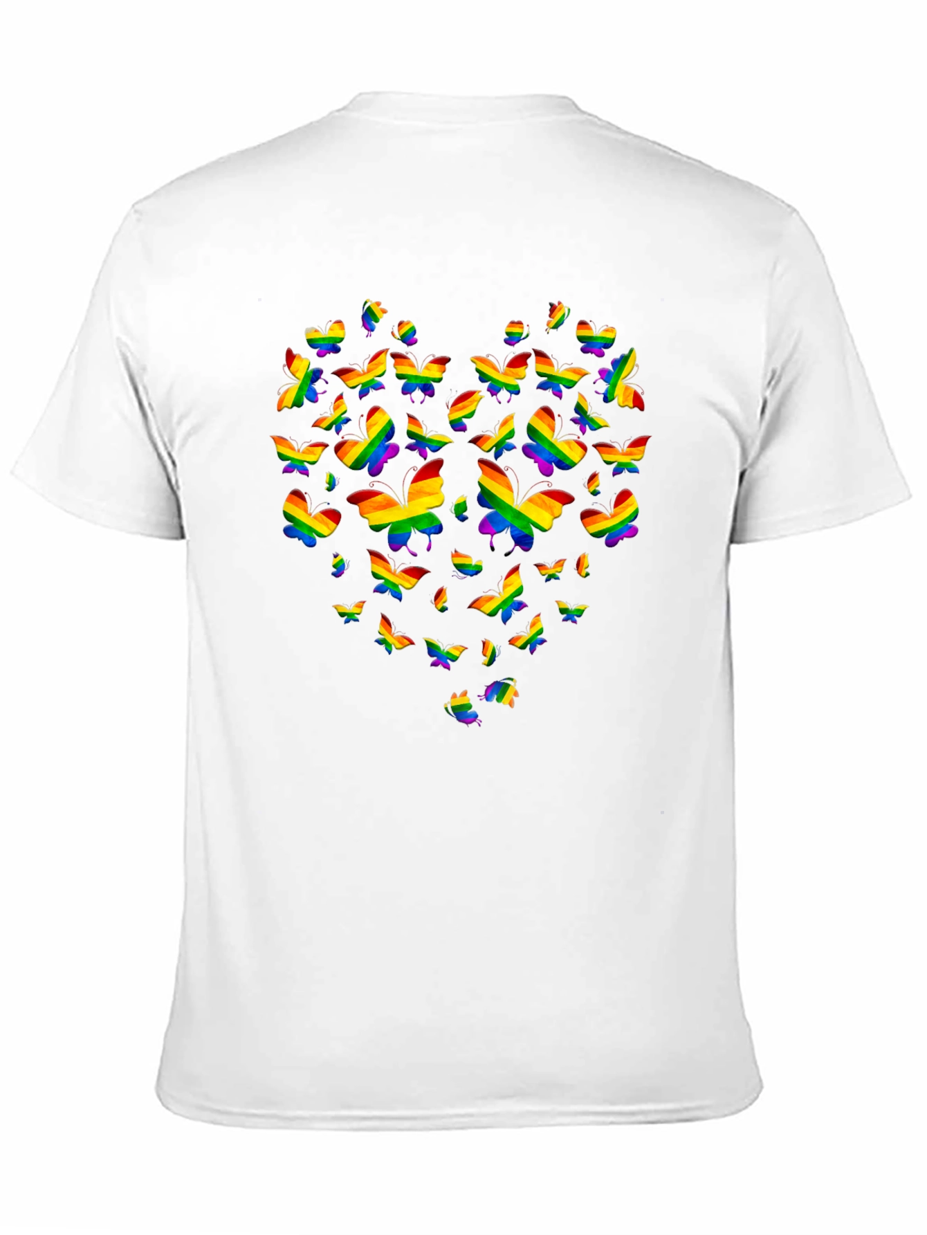 Pride Butterfly Heart Graphic Tee - Black