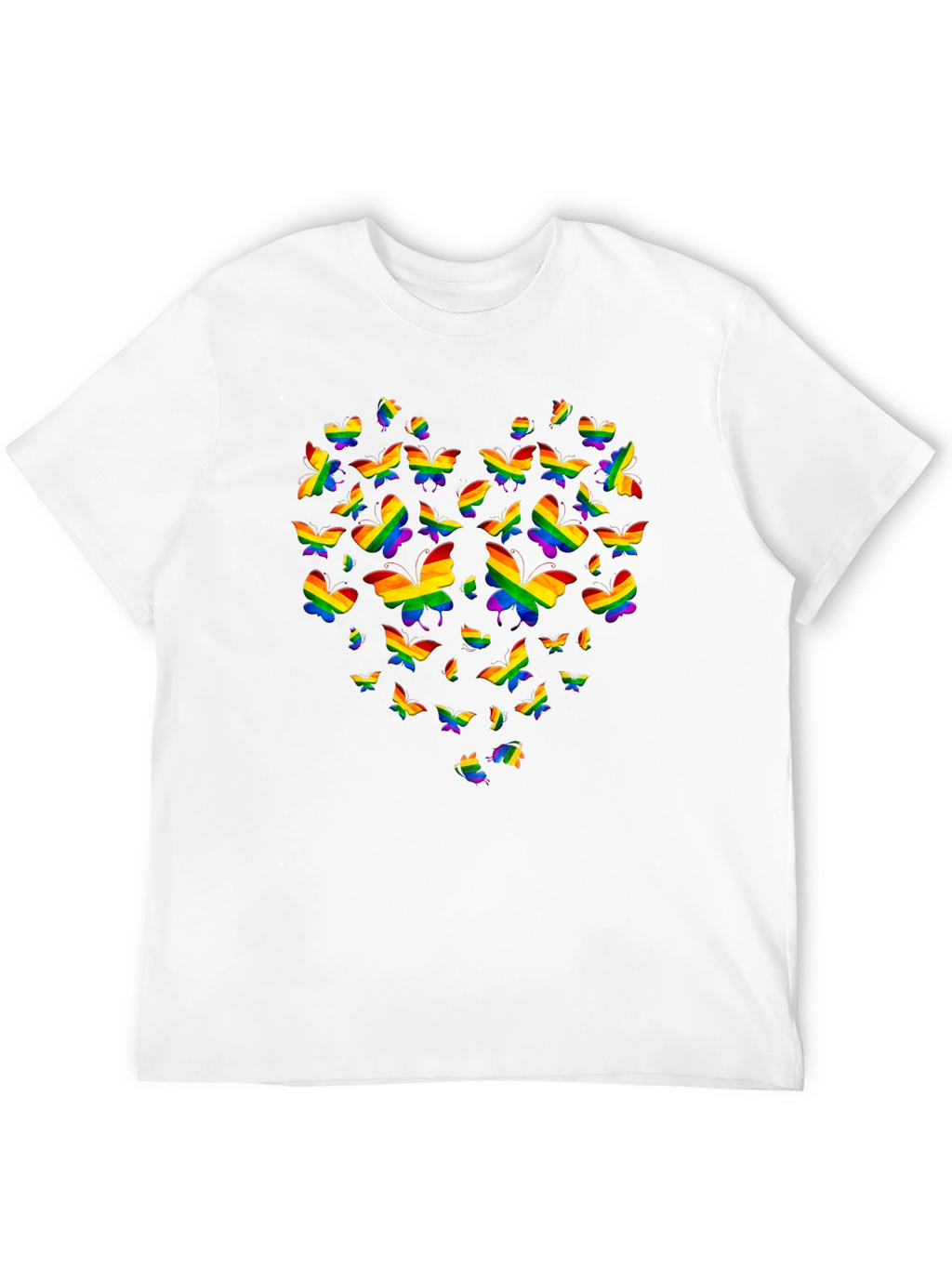 Pride Butterfly Heart Graphic Tee - Black
