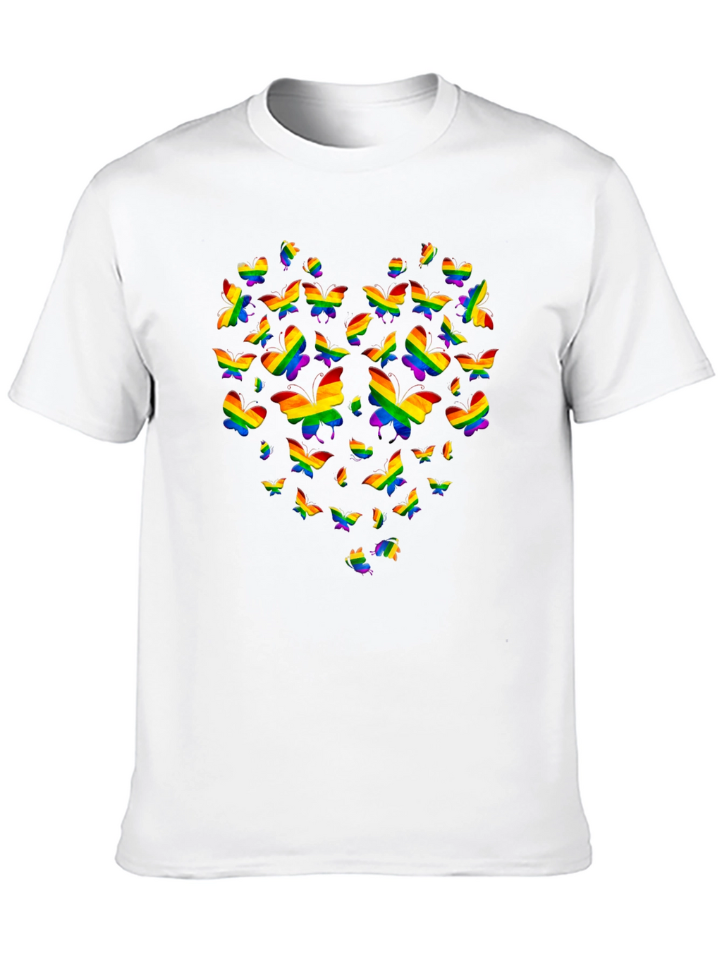 Pride Butterfly Heart Graphic Tee - Black