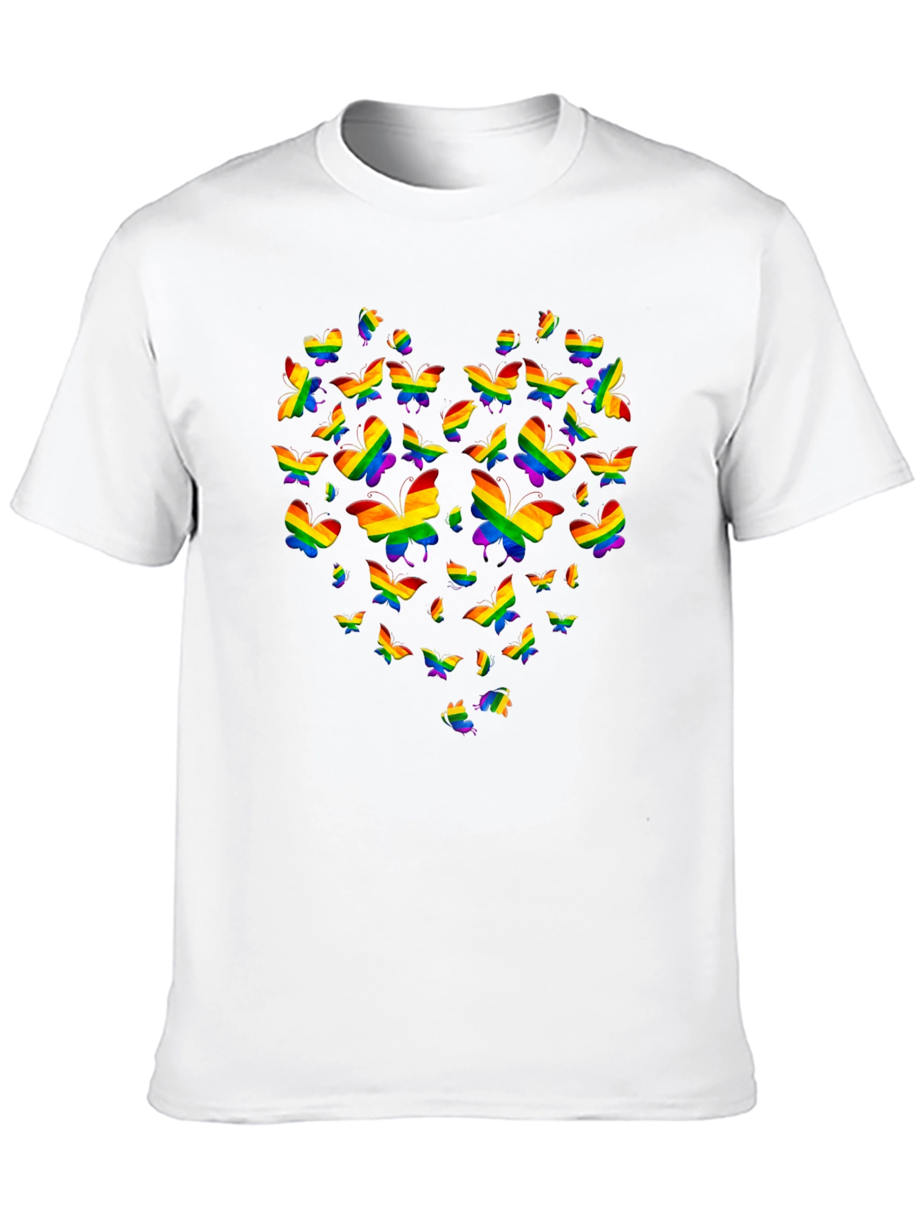 Pride Butterfly Heart Graphic Tee - Black