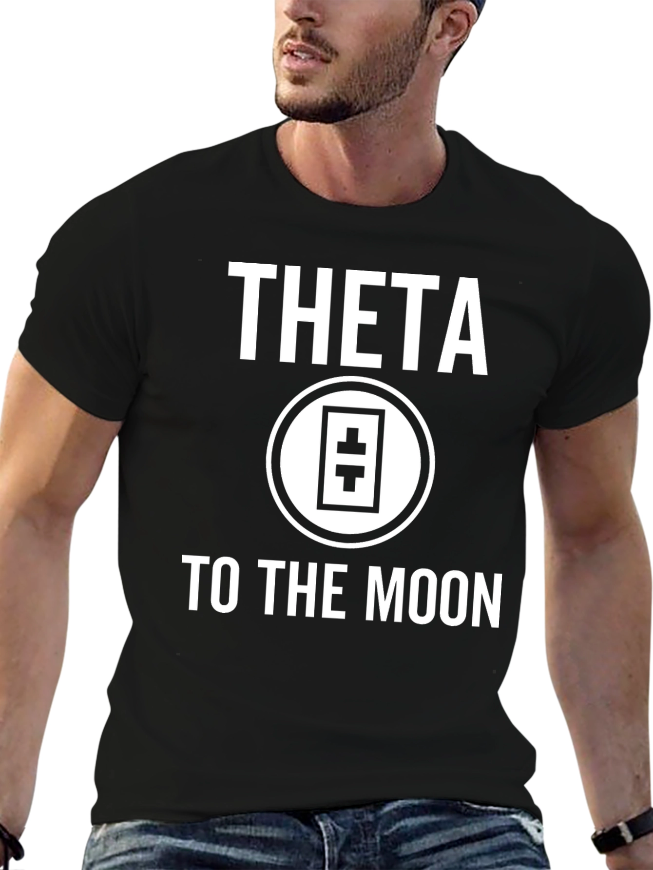 Theta To The Moon Black T-Shirt
