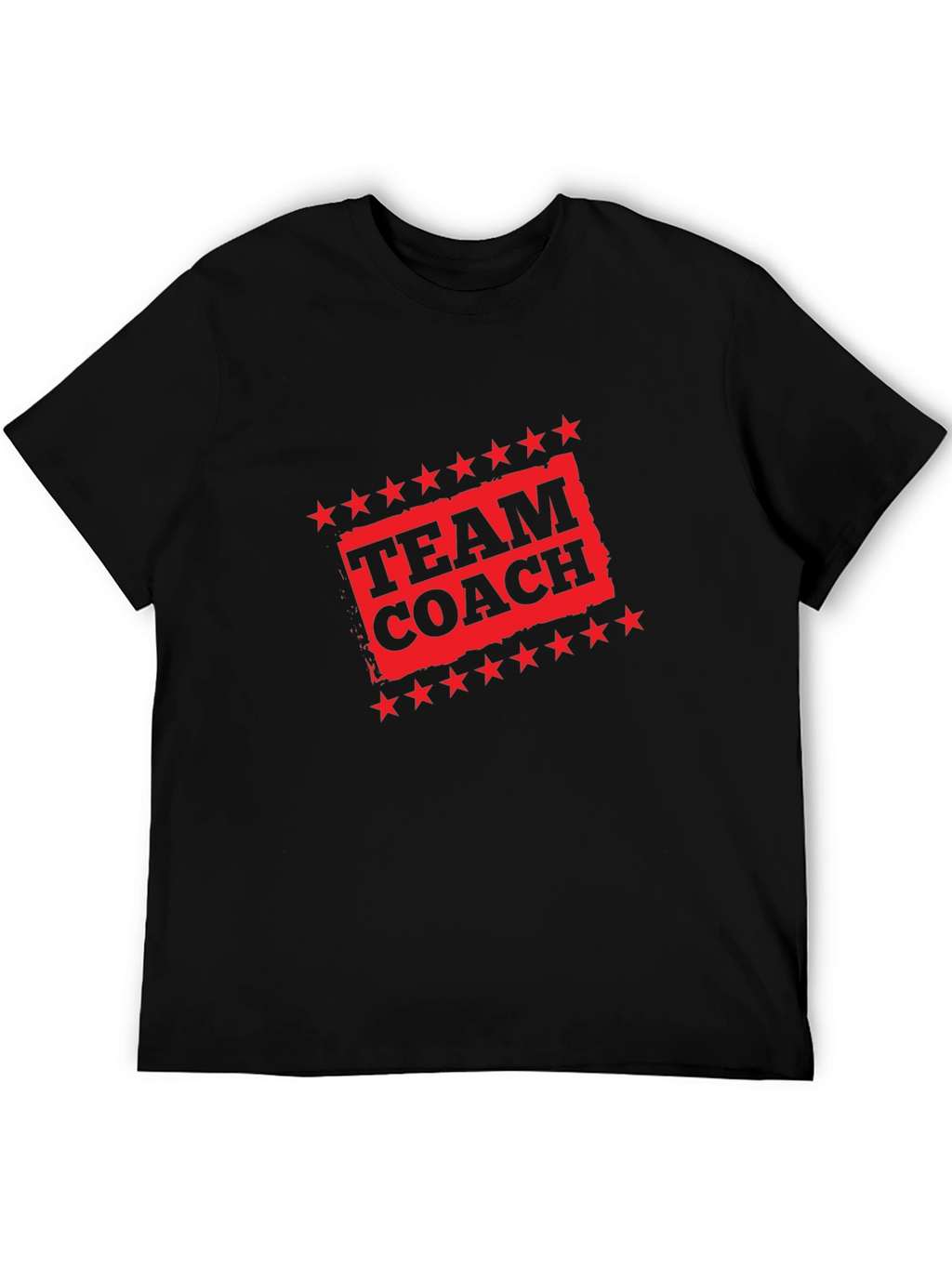 Team Coach Black T-Shirt with Red Graphic
