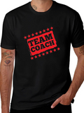 Team Coach Black T-Shirt with Red Graphic
