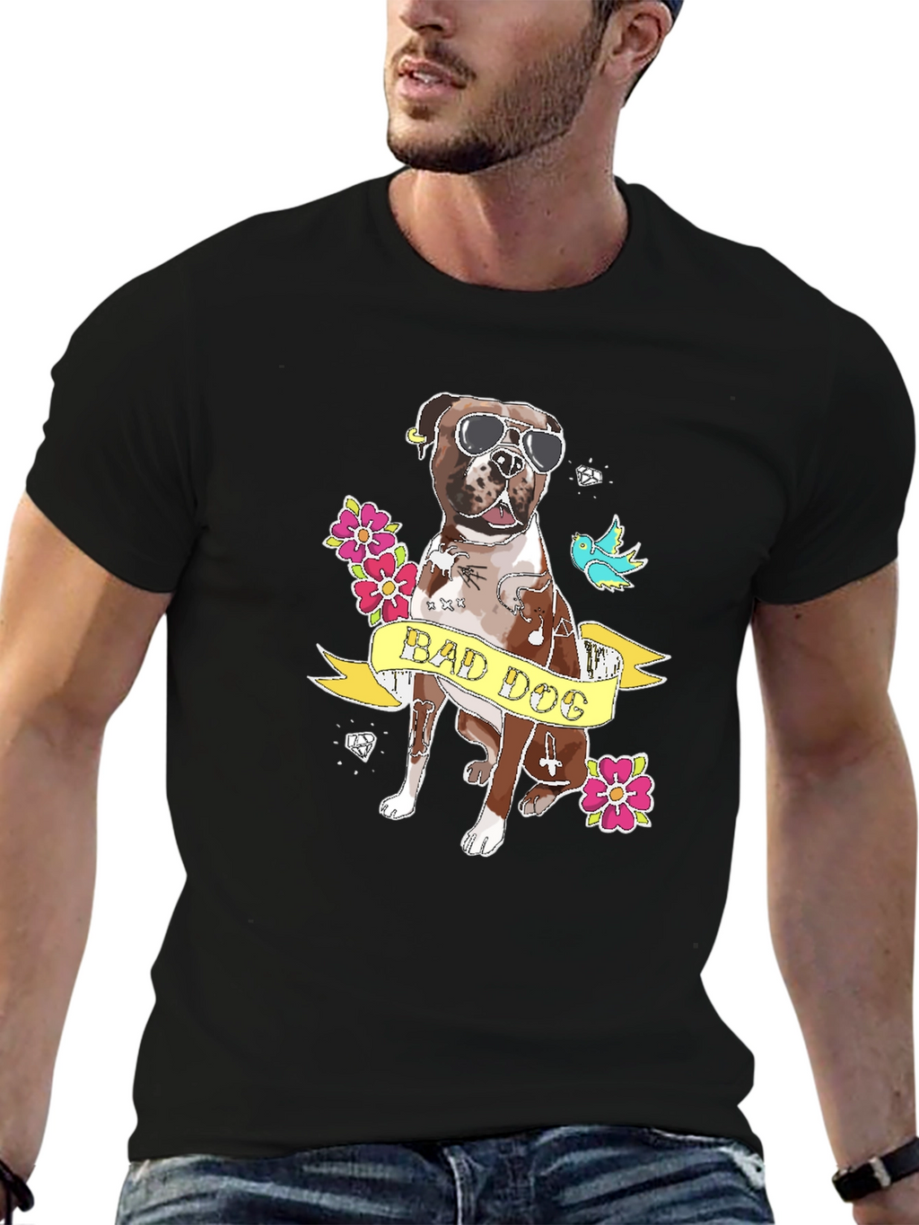 Bad Dog Graphic T-Shirt - Black