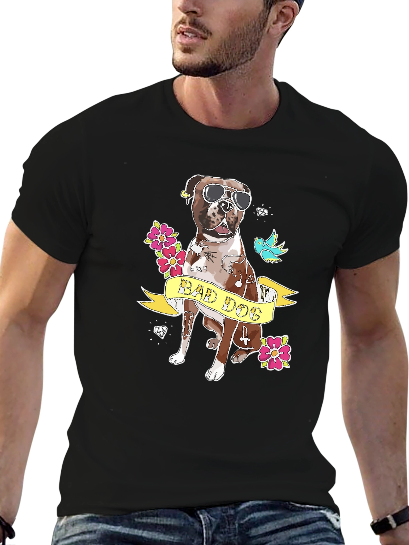 Bad Dog Graphic T-Shirt - Black