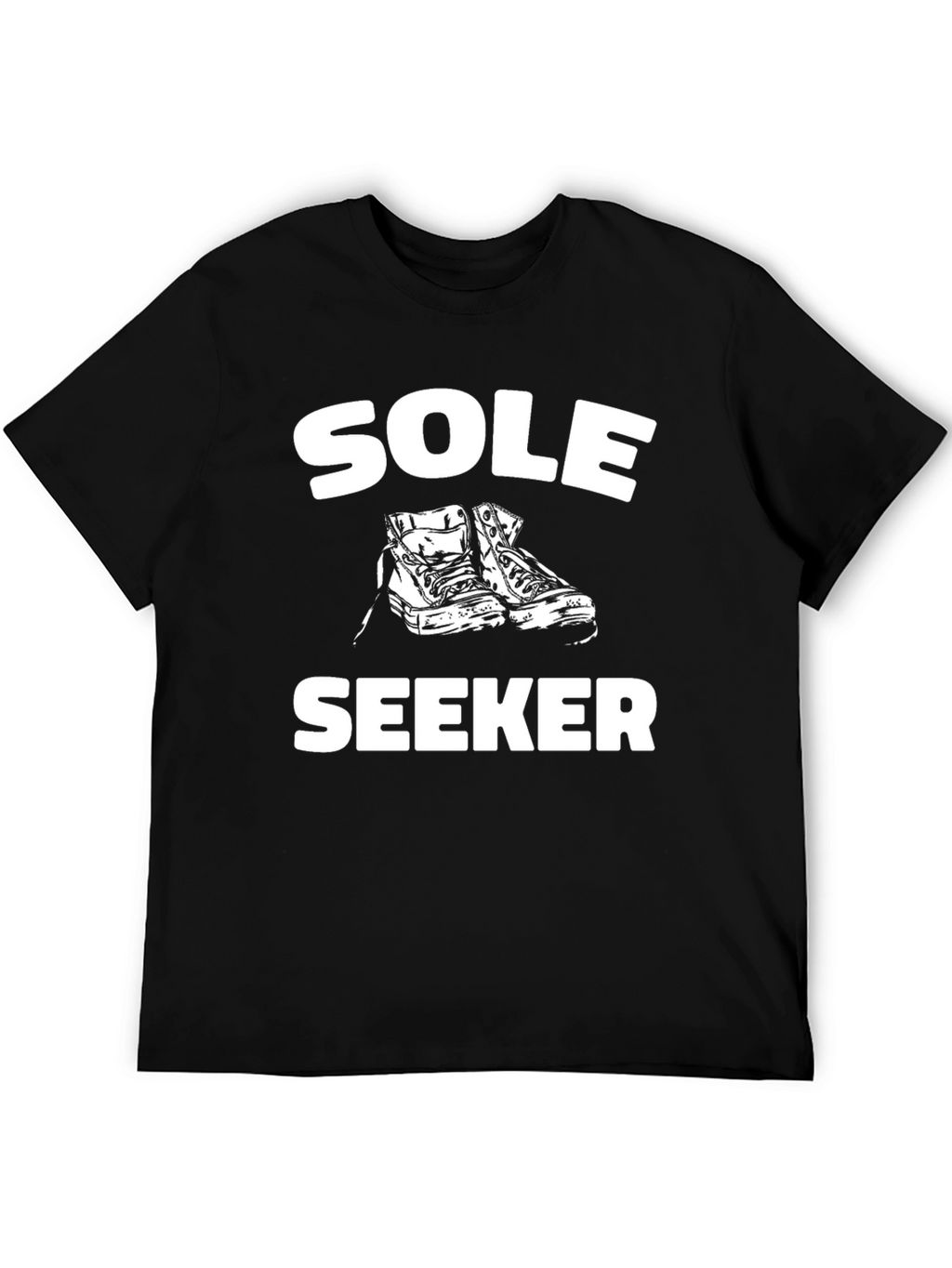 Sole Seeker Graphic Tee - Black Cotton Comfort