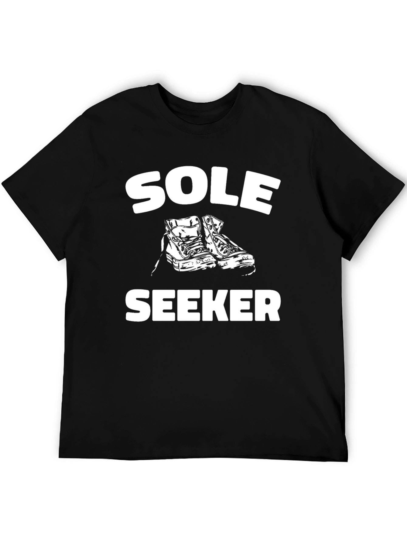 Sole Seeker Graphic Tee - Black Cotton Comfort
