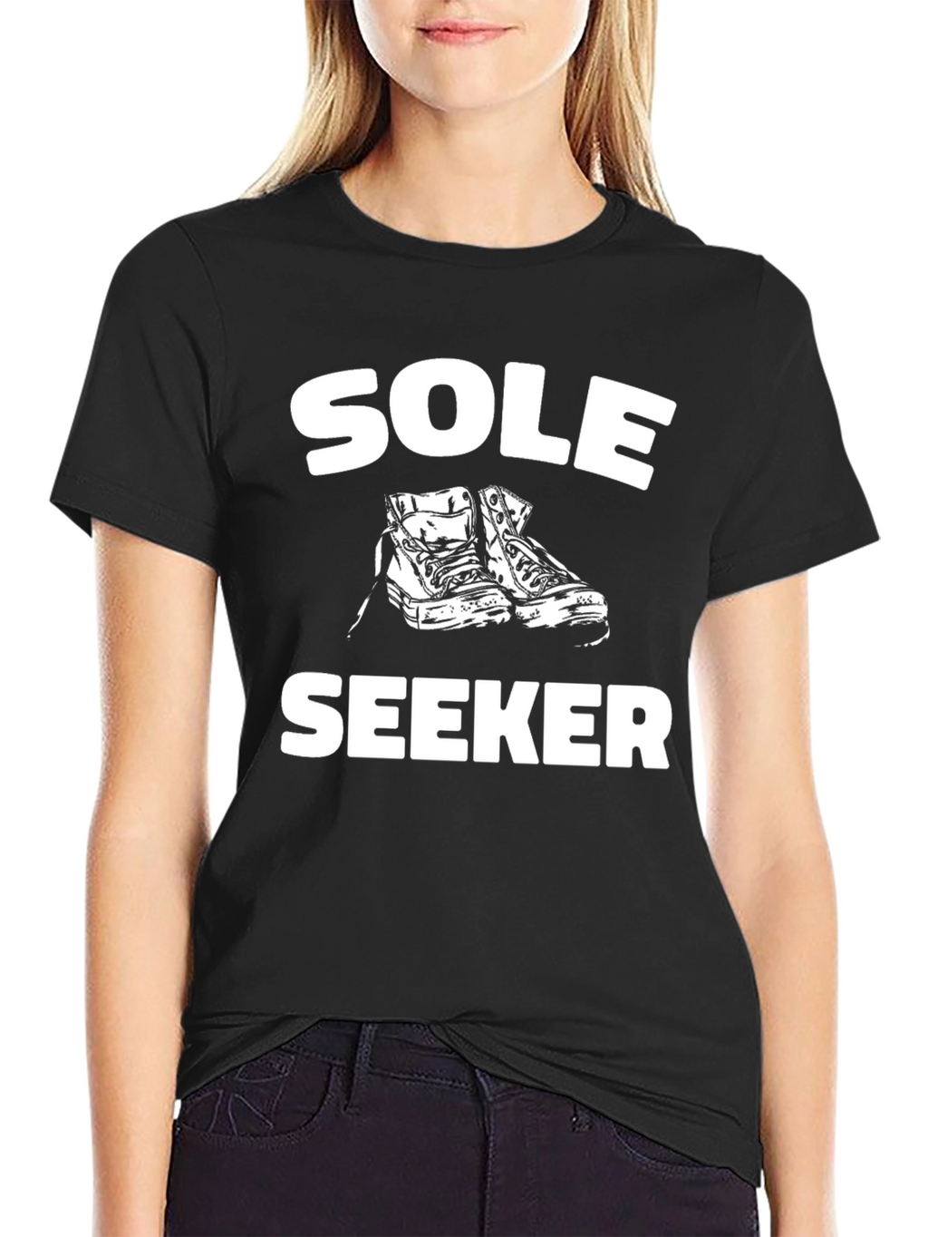 Sole Seeker Graphic Tee - Black Cotton Comfort