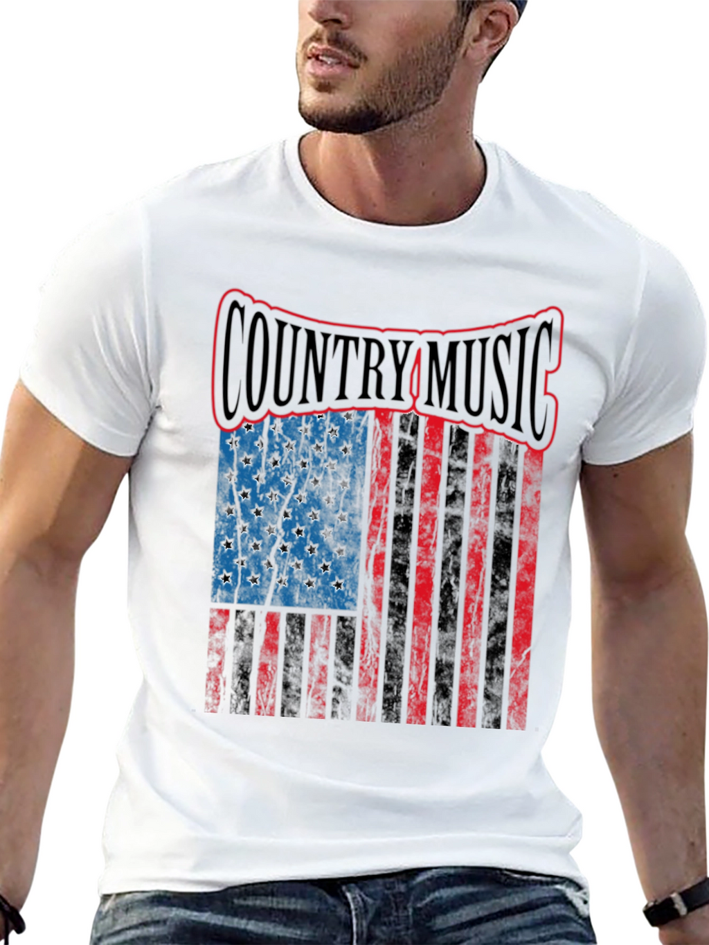 Country Music American Flag Mens T-Shirt