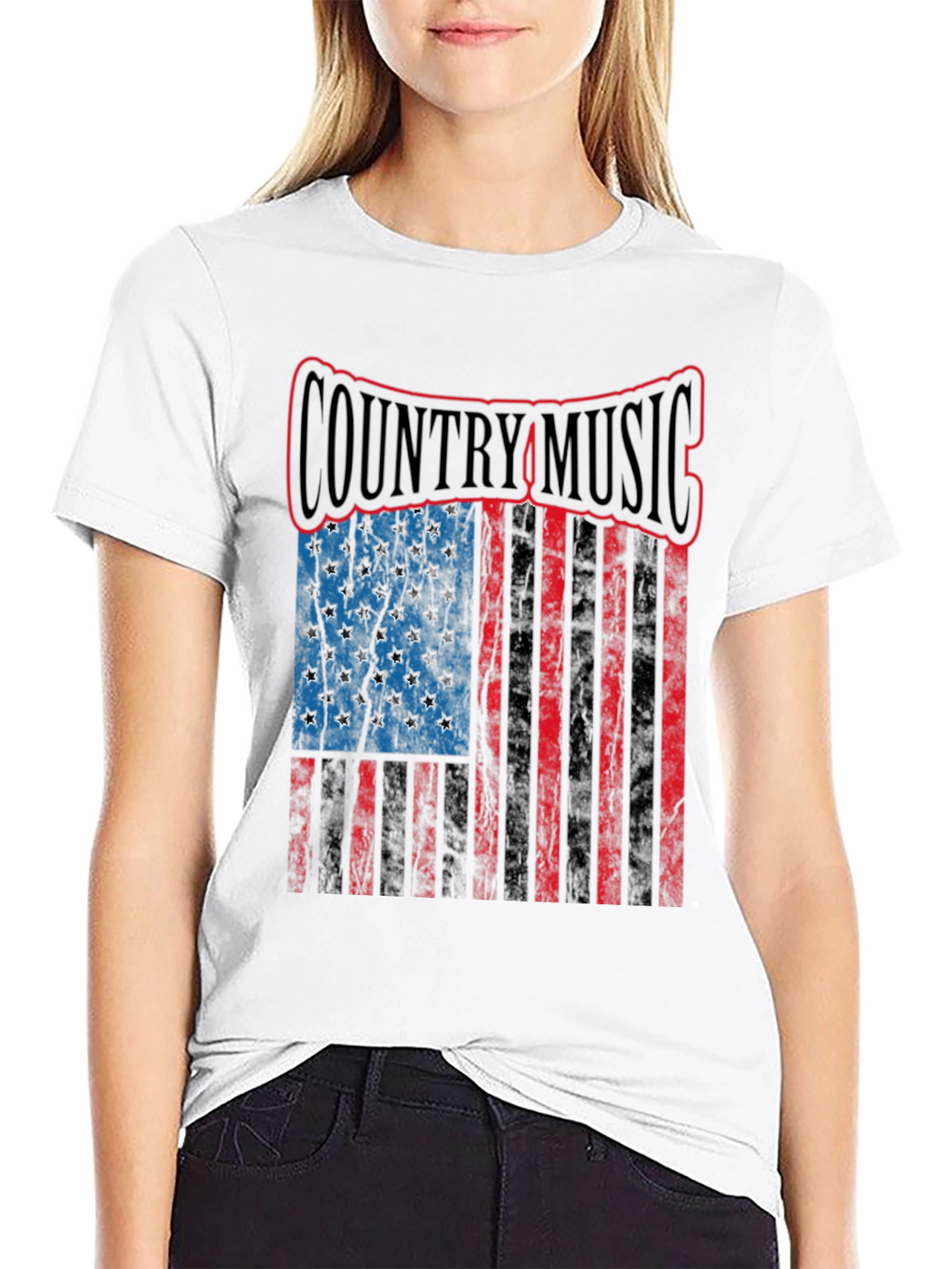 Country Music American Flag Mens T-Shirt