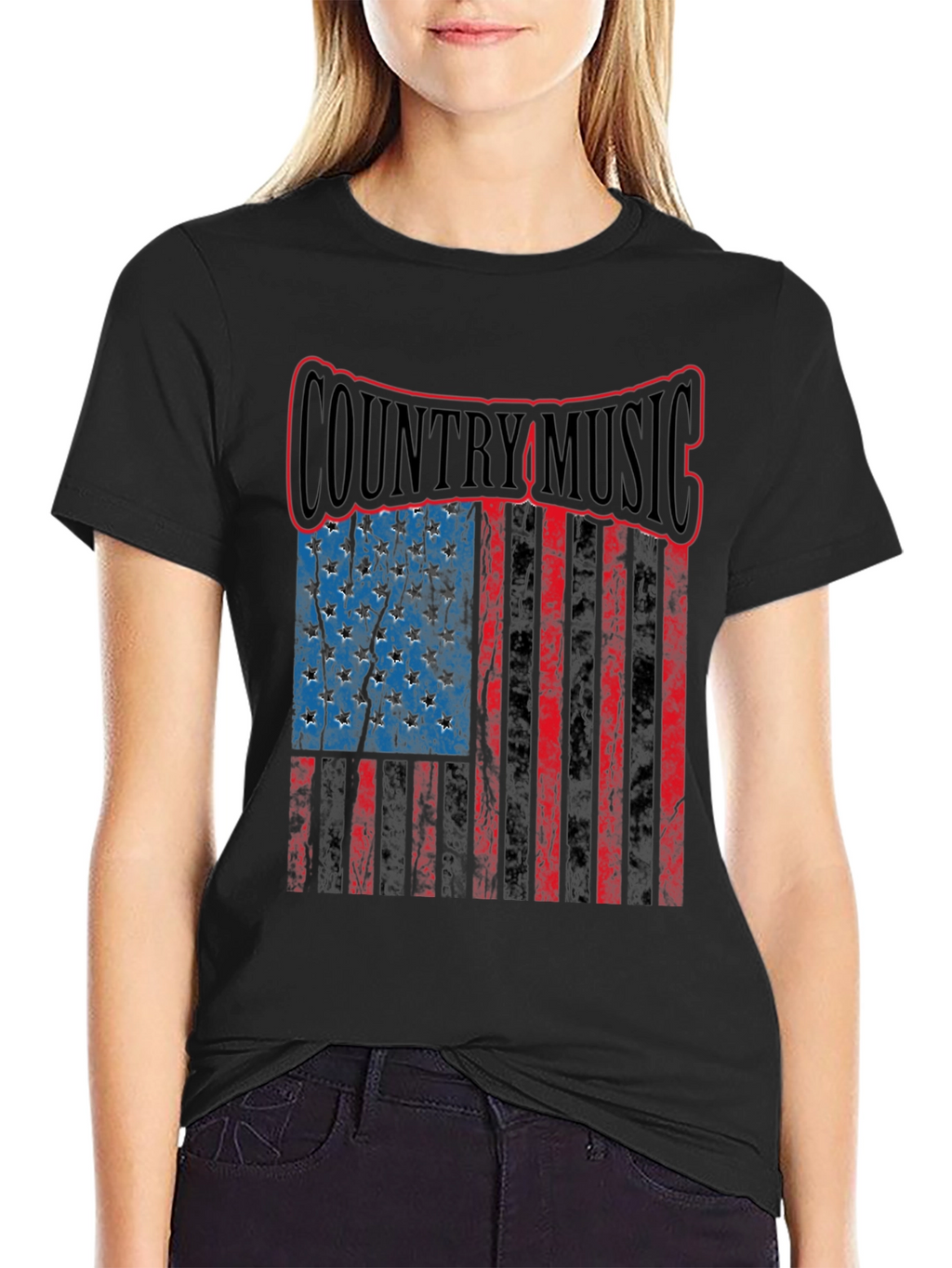 Country Music American Flag Mens T-Shirt