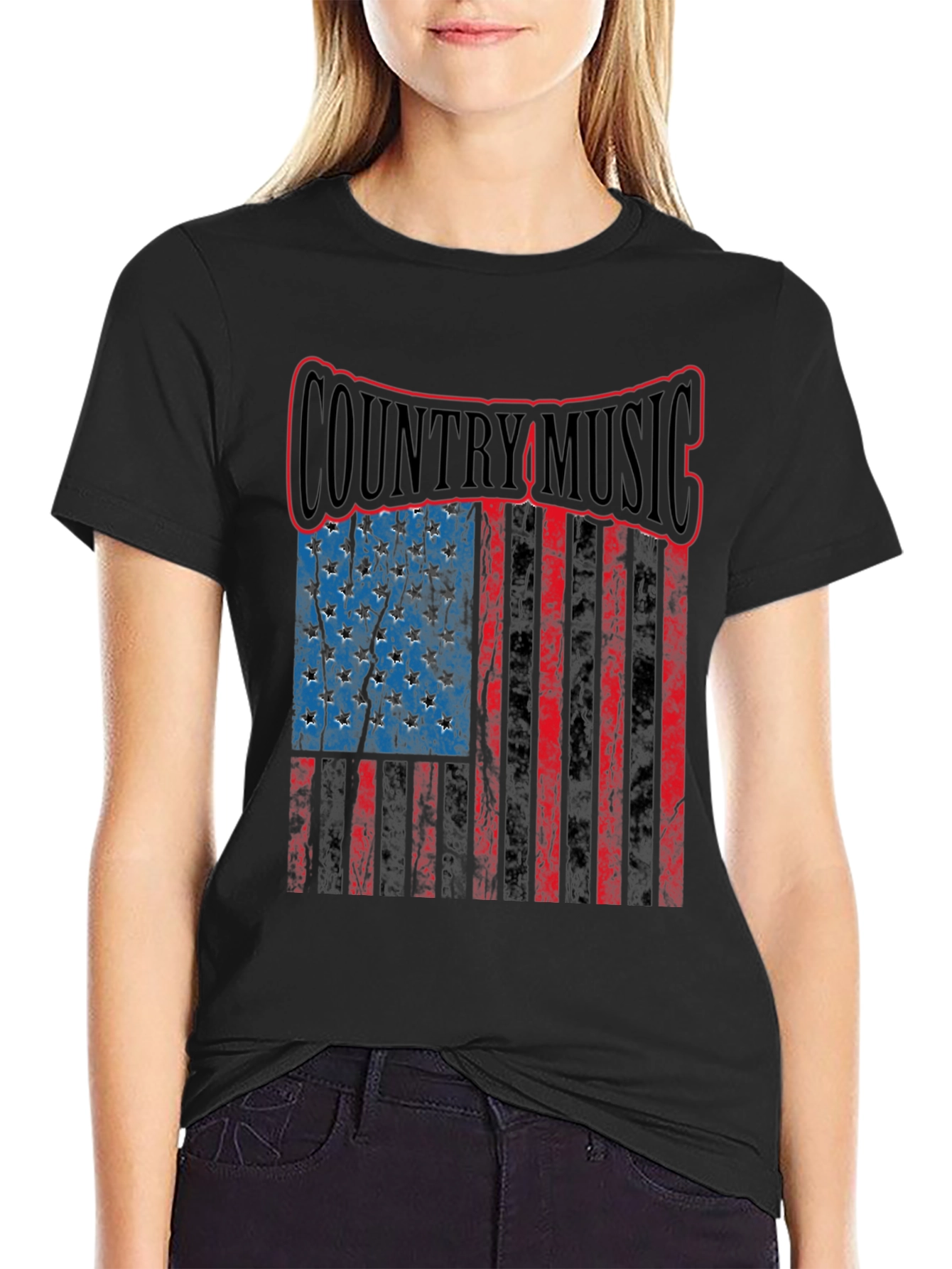 Country Music American Flag Mens T-Shirt