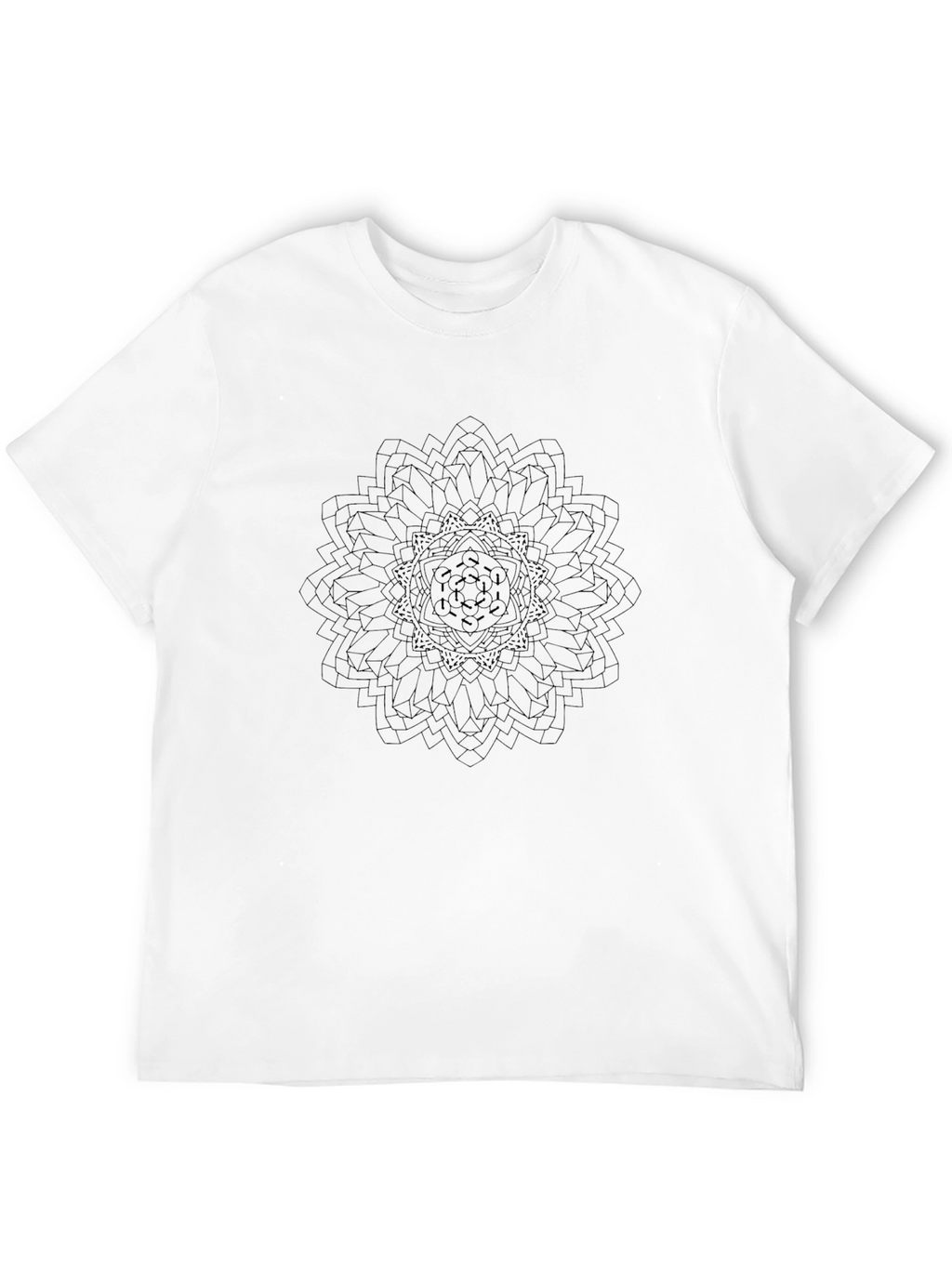 Geometric Mandala Graphic Black T-Shirt