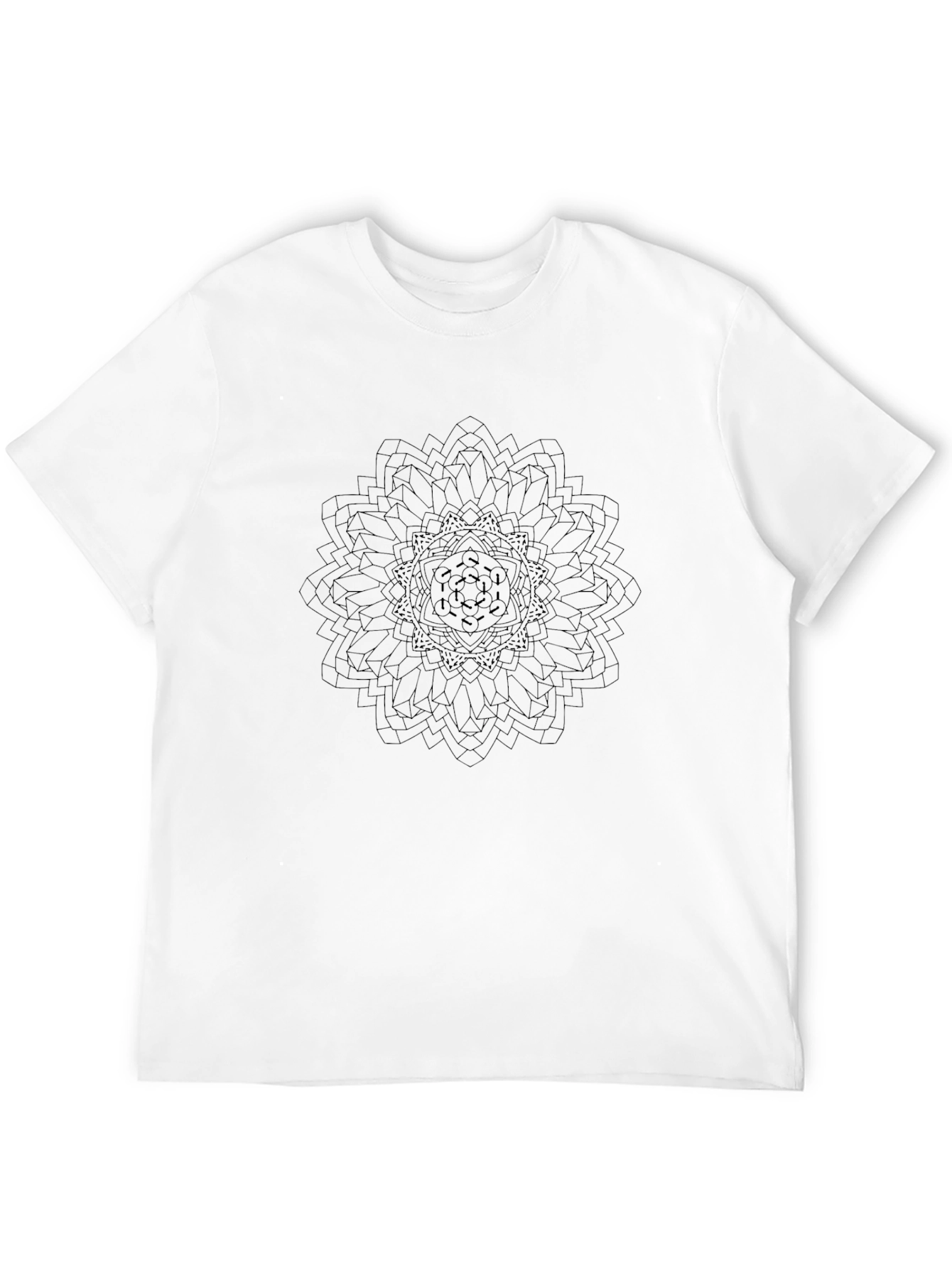 Geometric Mandala Graphic Black T-Shirt