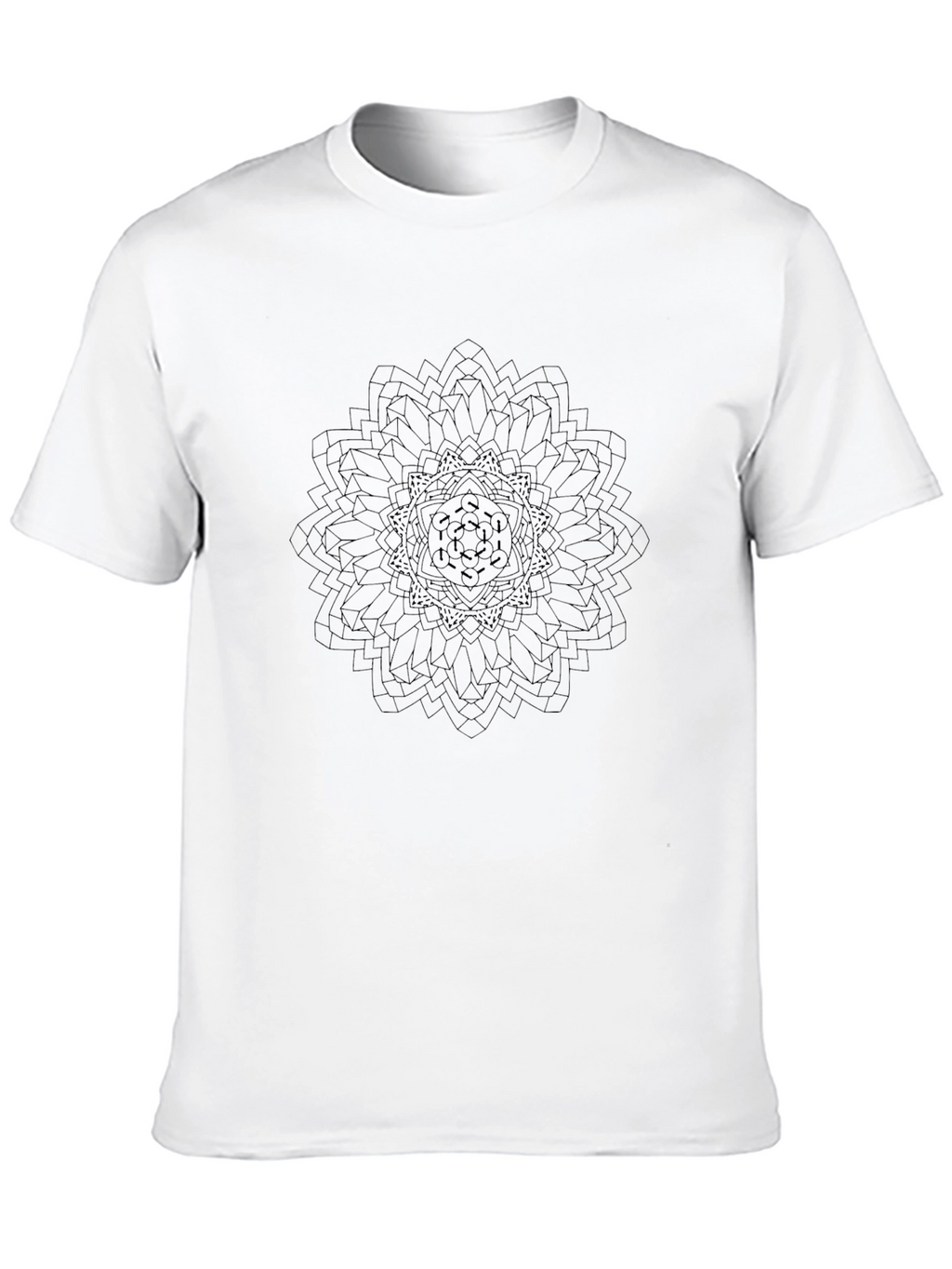 Geometric Mandala Graphic Black T-Shirt