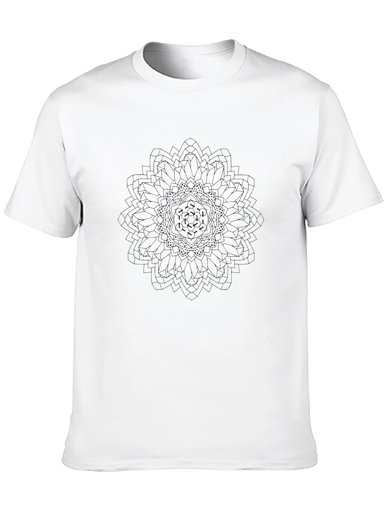 Geometric Mandala Graphic Black T-Shirt