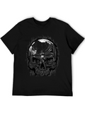 Skull Graphic Black T-Shirt - Edgy Casual Wear
