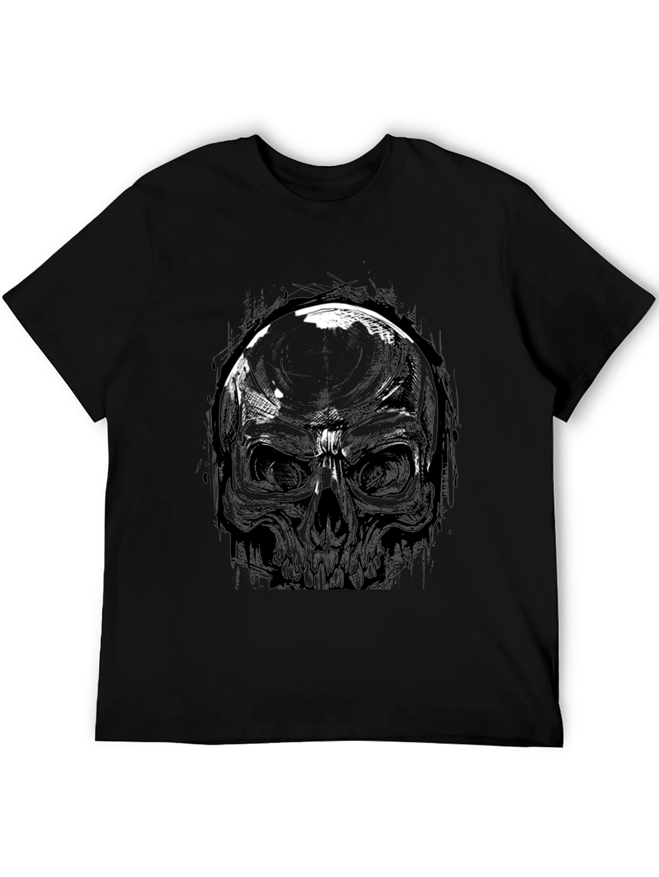 Skull Graphic Black T-Shirt - Edgy Casual Wear