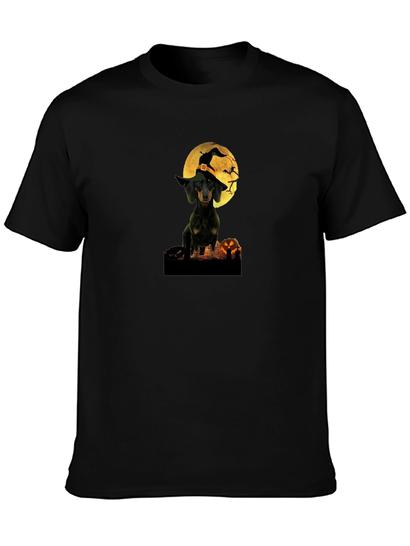 Halloween Dachshund Witch T-Shirt – Cute Spooky Dog Graphic Tee