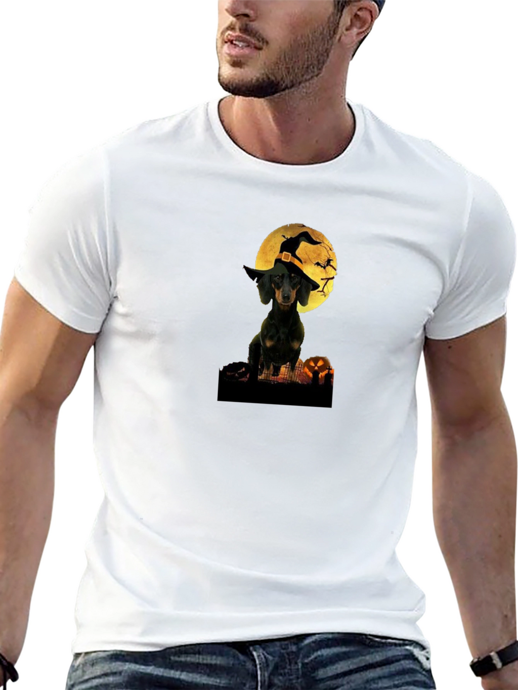 Halloween Dachshund Witch T-Shirt – Cute Spooky Dog Graphic Tee