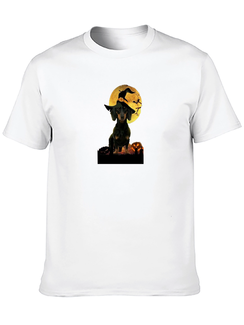 Halloween Dachshund Witch T-Shirt – Cute Spooky Dog Graphic Tee